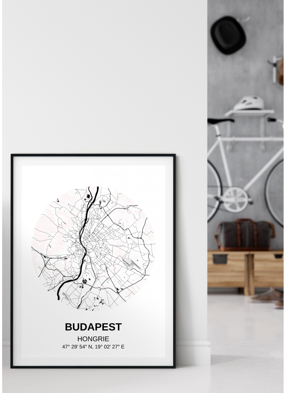 Affiche Carte Budapest