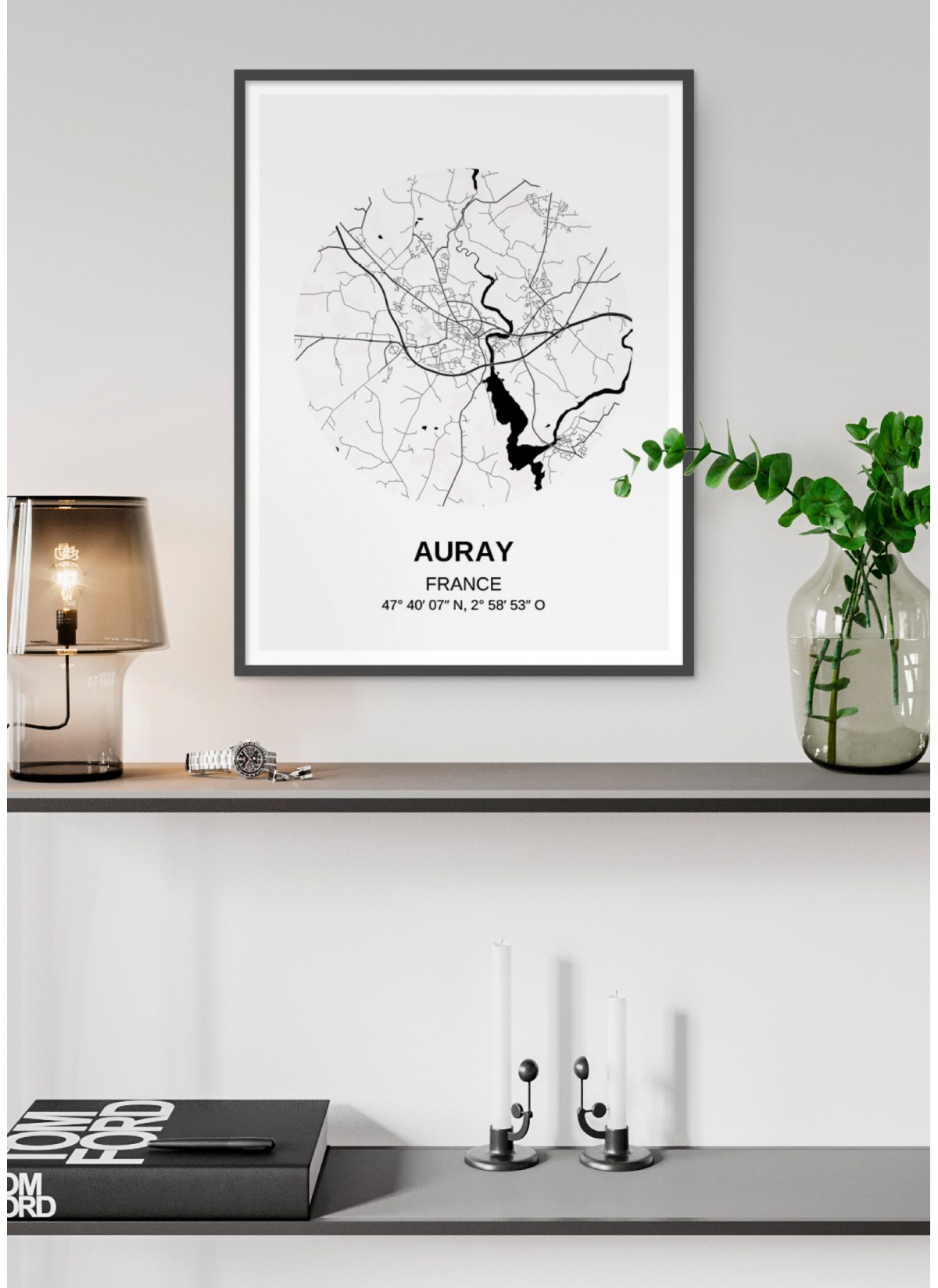Affiche Carte Auray