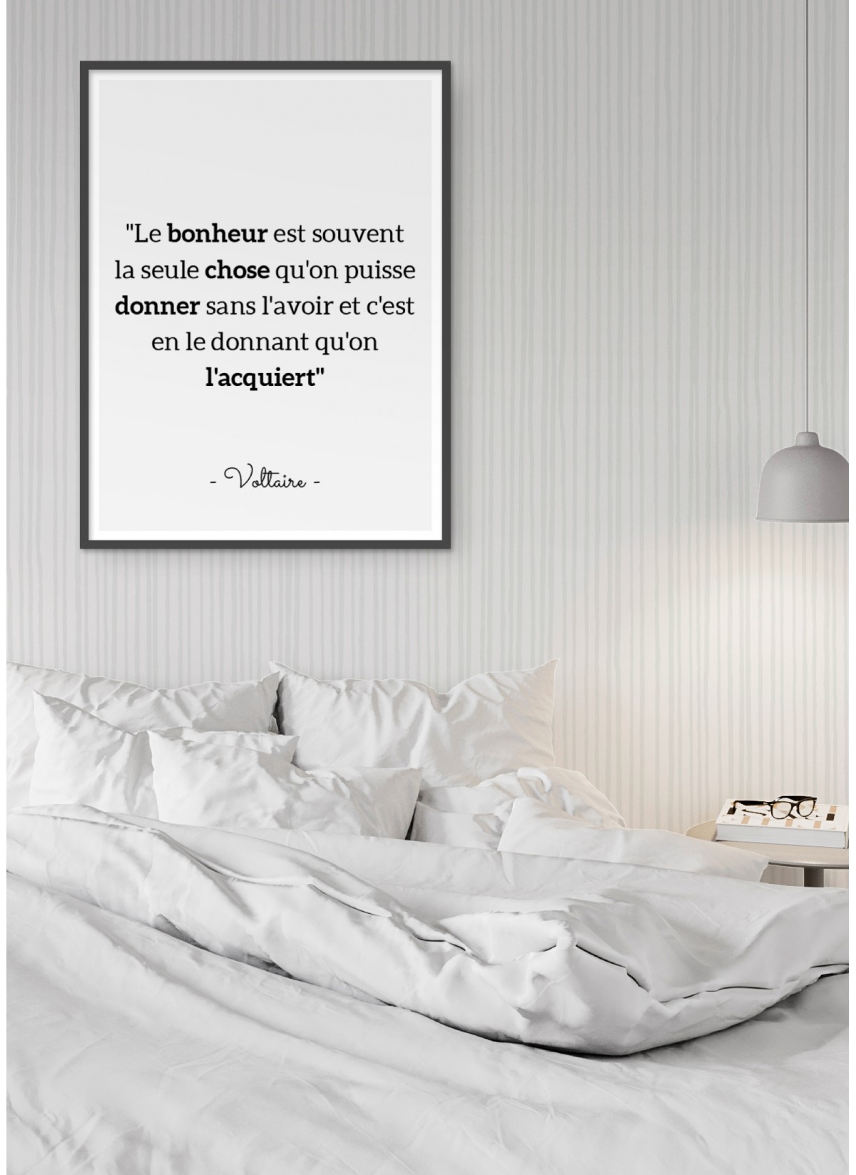 Affiche Voltaire : "Le bonheur est souvent..."