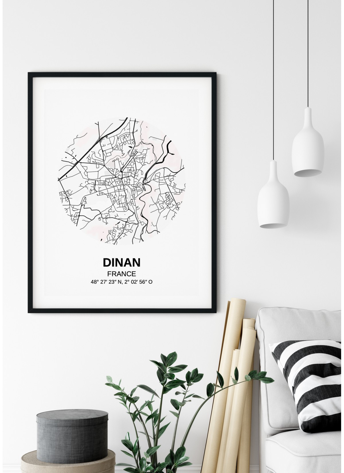 Affiche Carte Dinan