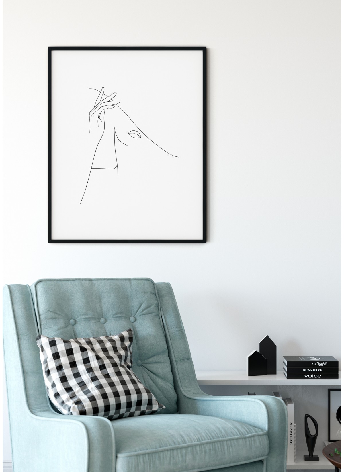 Affiche Line Art Women Hat