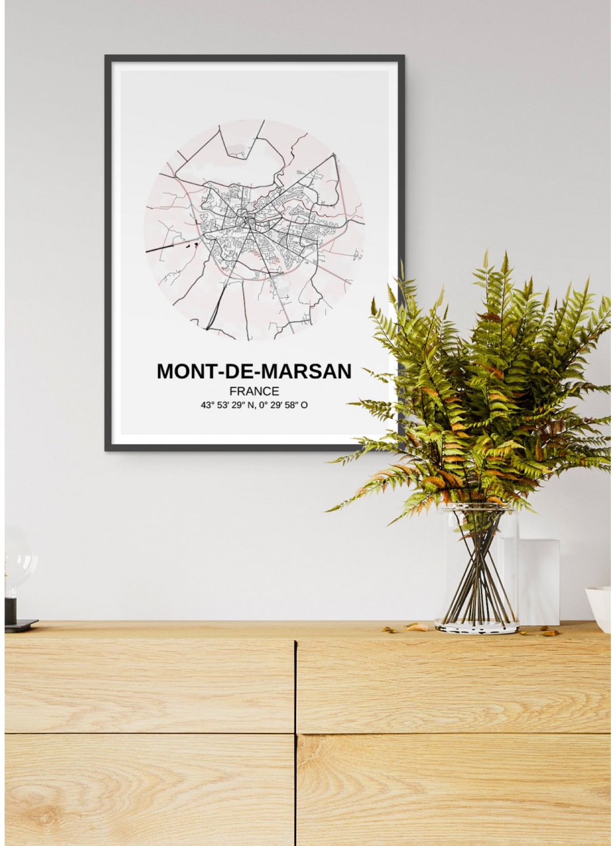 Affiche Carte Mont-de-Marsan