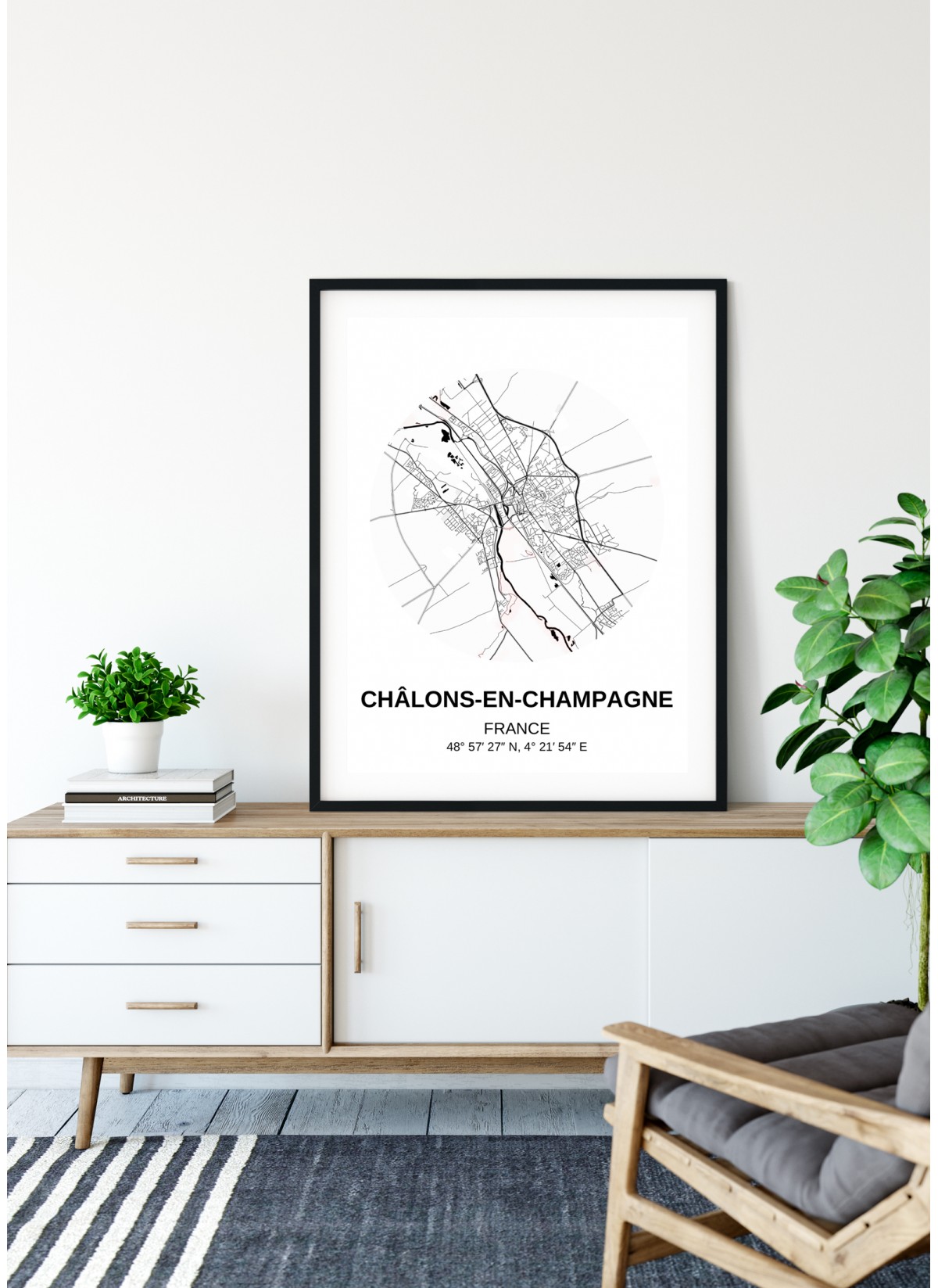 Affiche Carte Châlons-en-Champagne