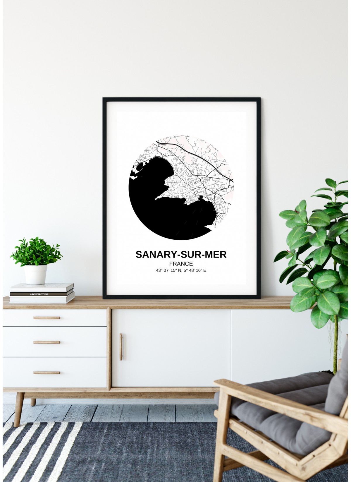 Affiche Carte Sanary-sur-Mer
