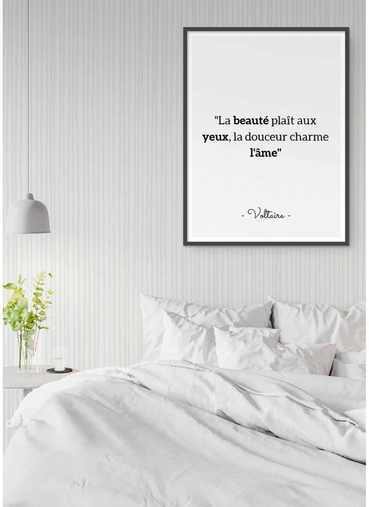 Affiche Voltaire : "La beauté plait aux yeux..."