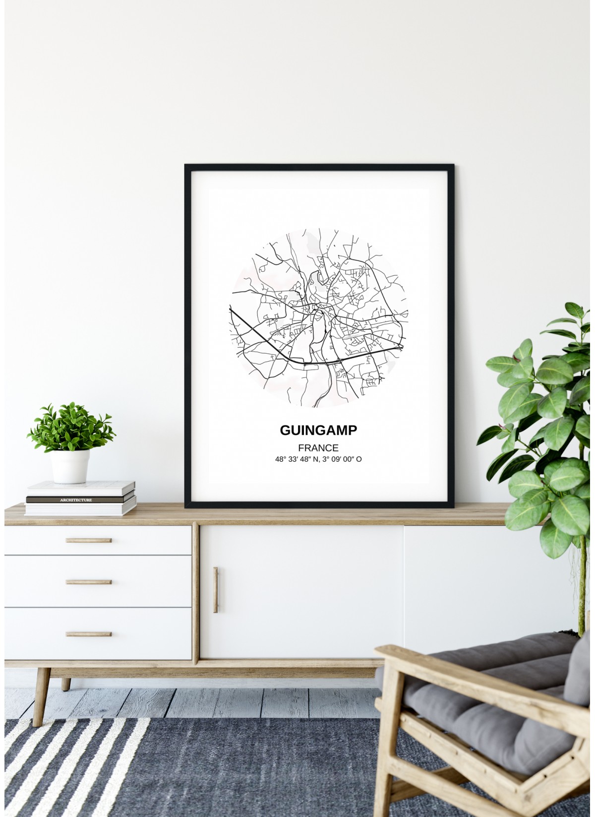 Affiche Carte Guingamp