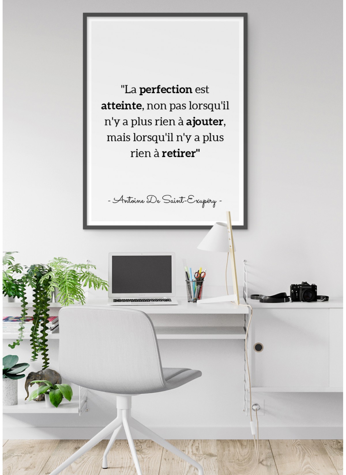 Affiche Antoine Saint-Exupéry : "La perfection est atteinte..."