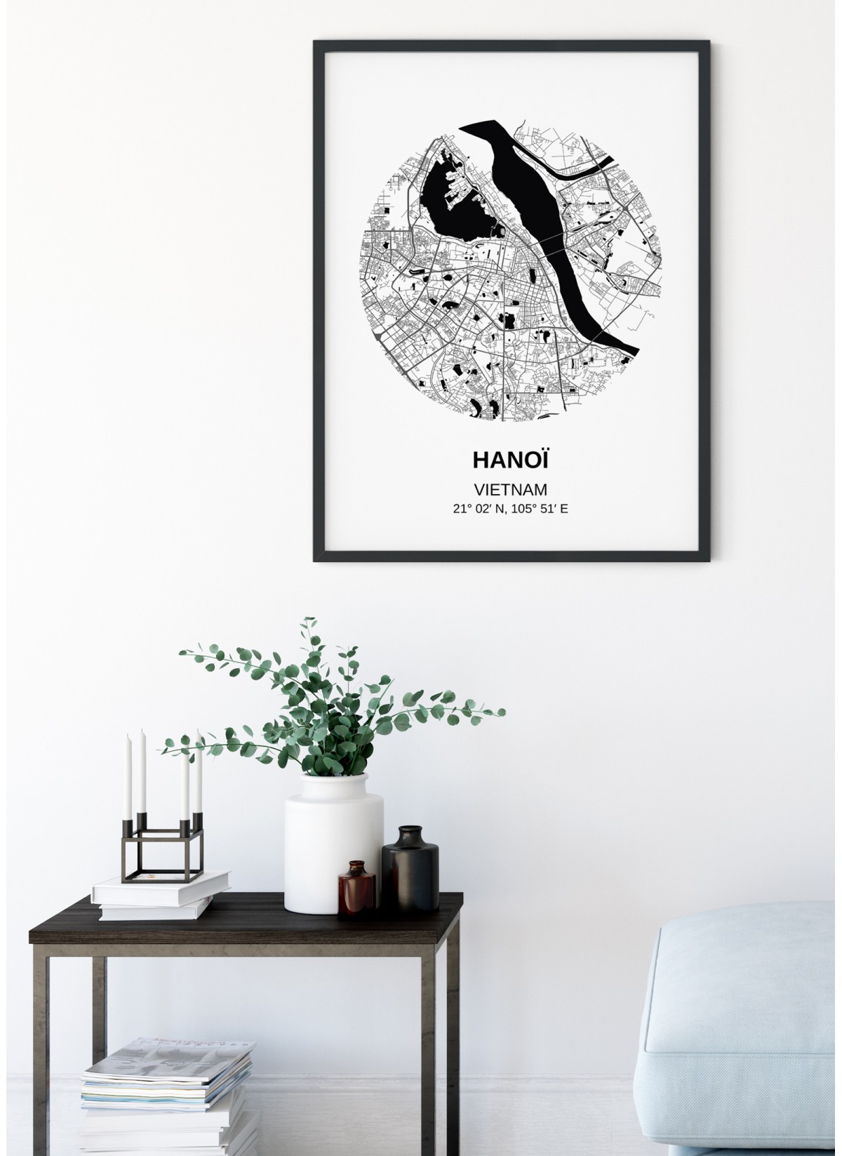 Affiche Carte Hanoï