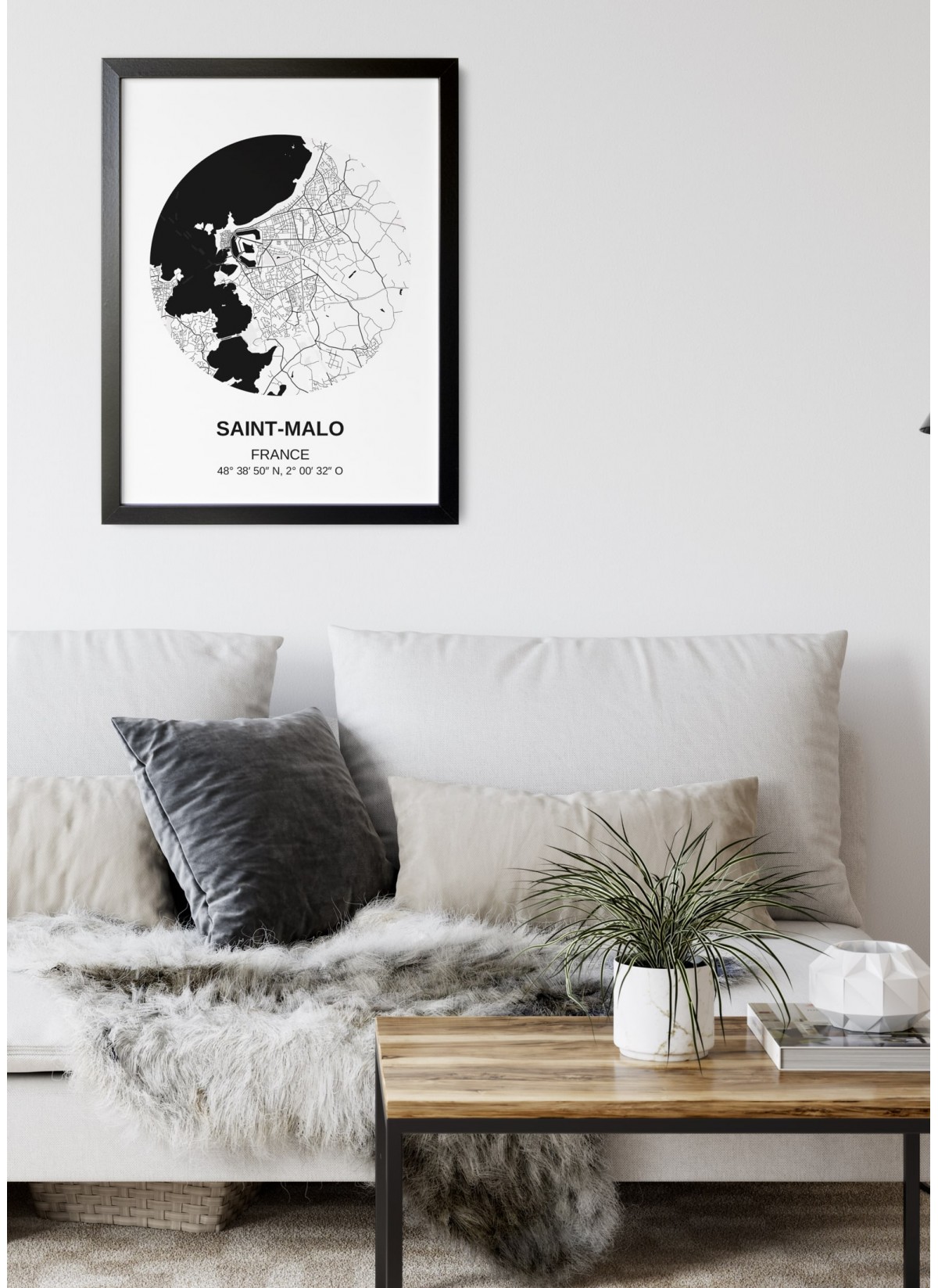 Affiche Carte Saint-Malo