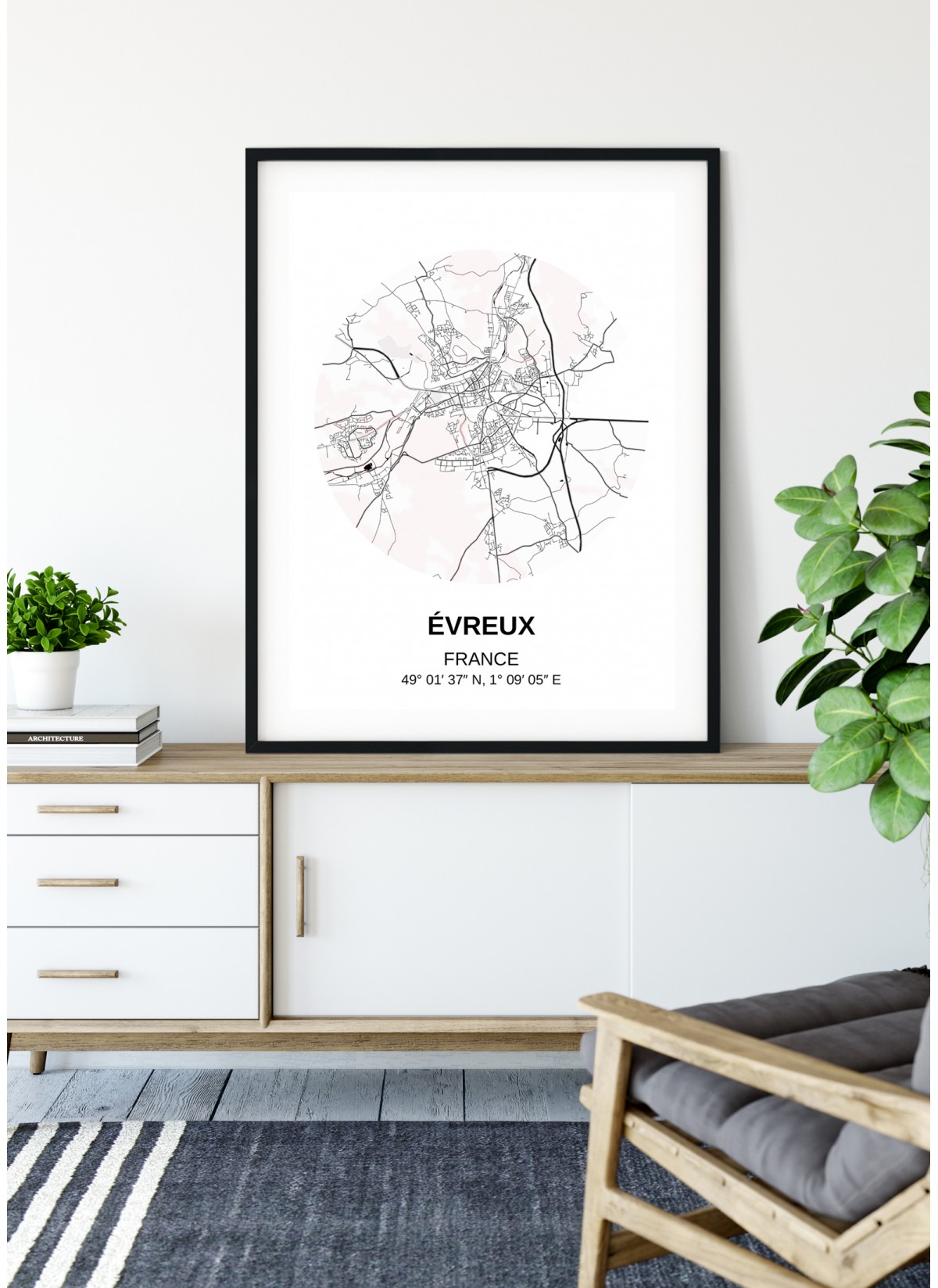 Affiche Carte Évreux