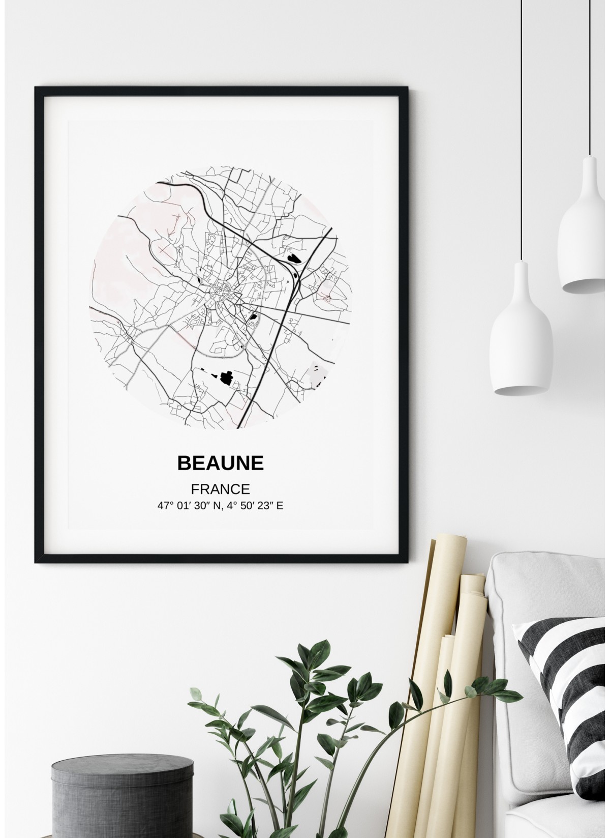 Affiche Carte Beaune