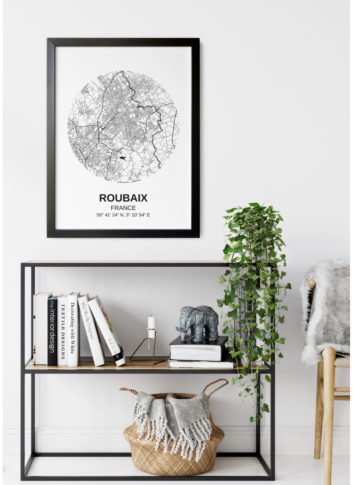 Affiche Carte Roubaix