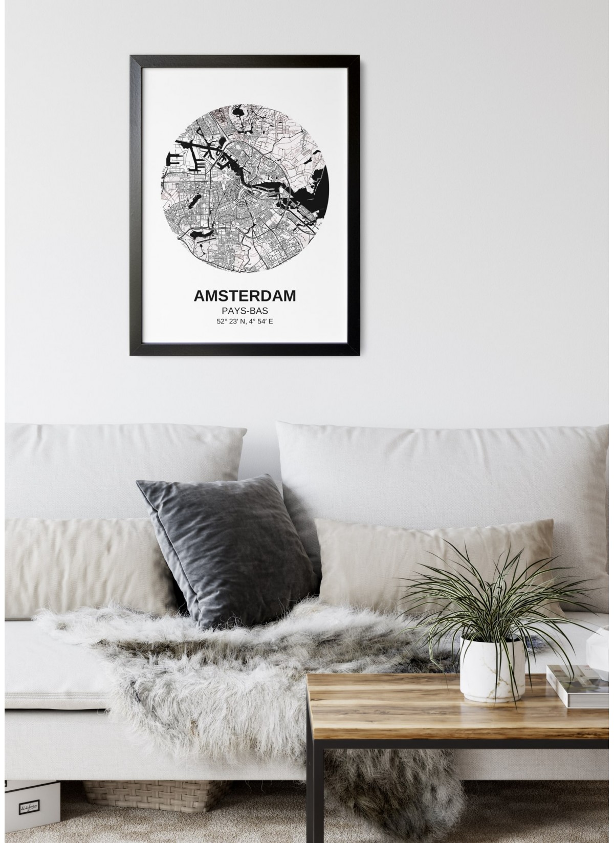 Affiche Carte Amsterdam