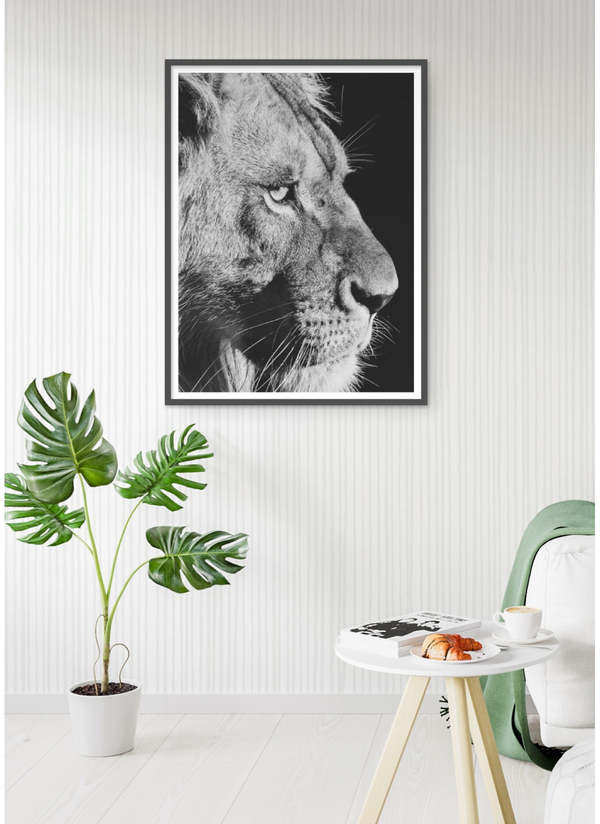 Poster Lion noir et blanc 4