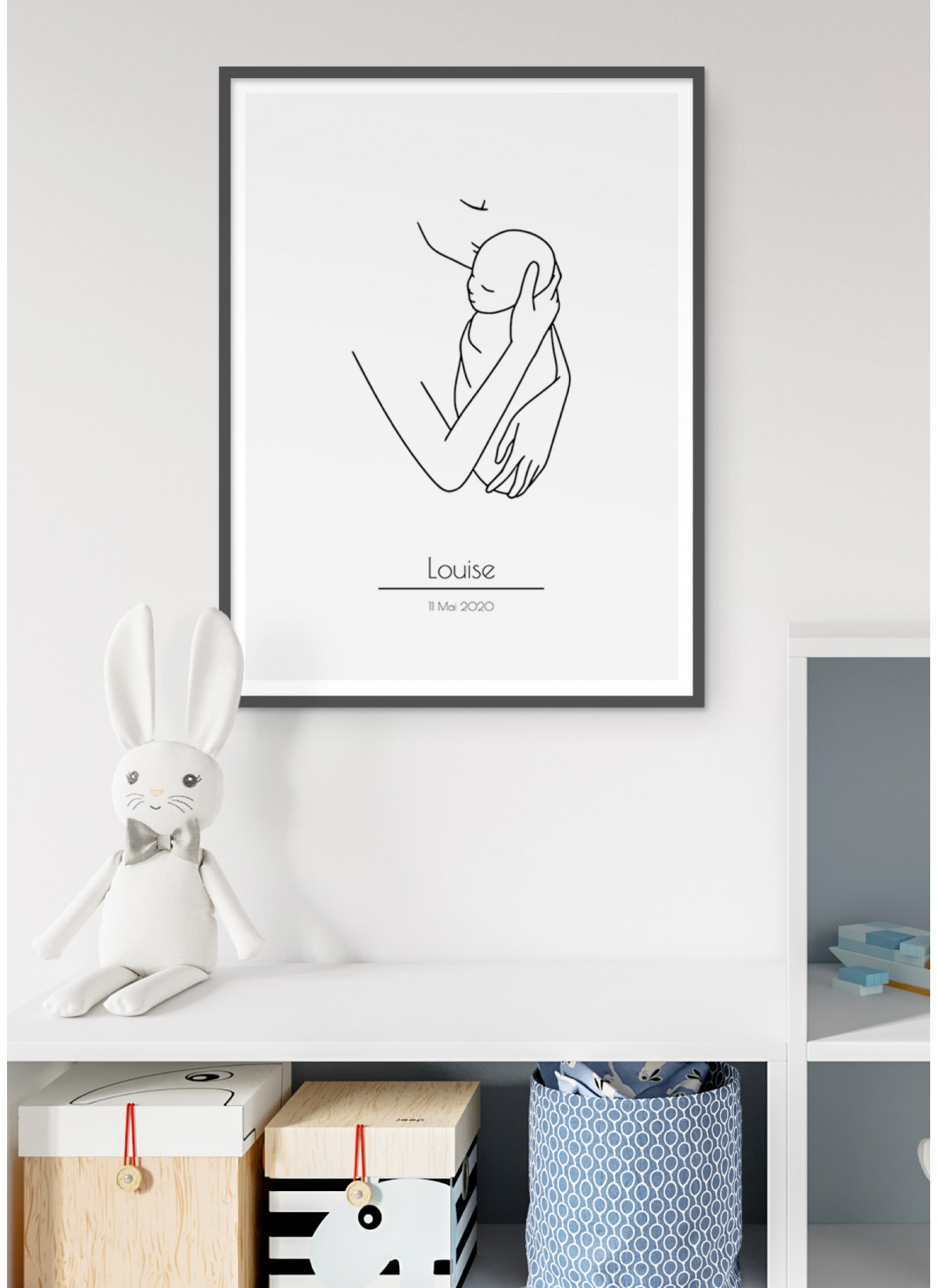 Affiche bébé et maman - prénom personnalisable | L’Afficherie