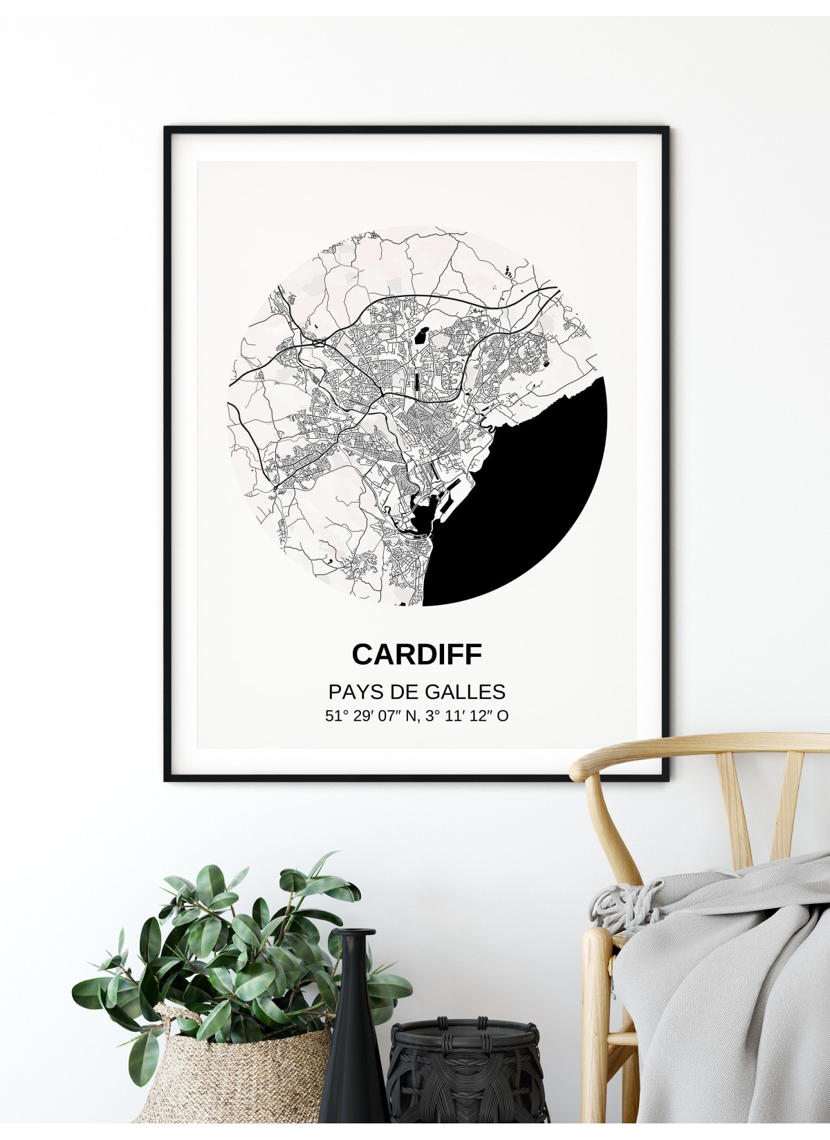 Affiche Carte Cardiff