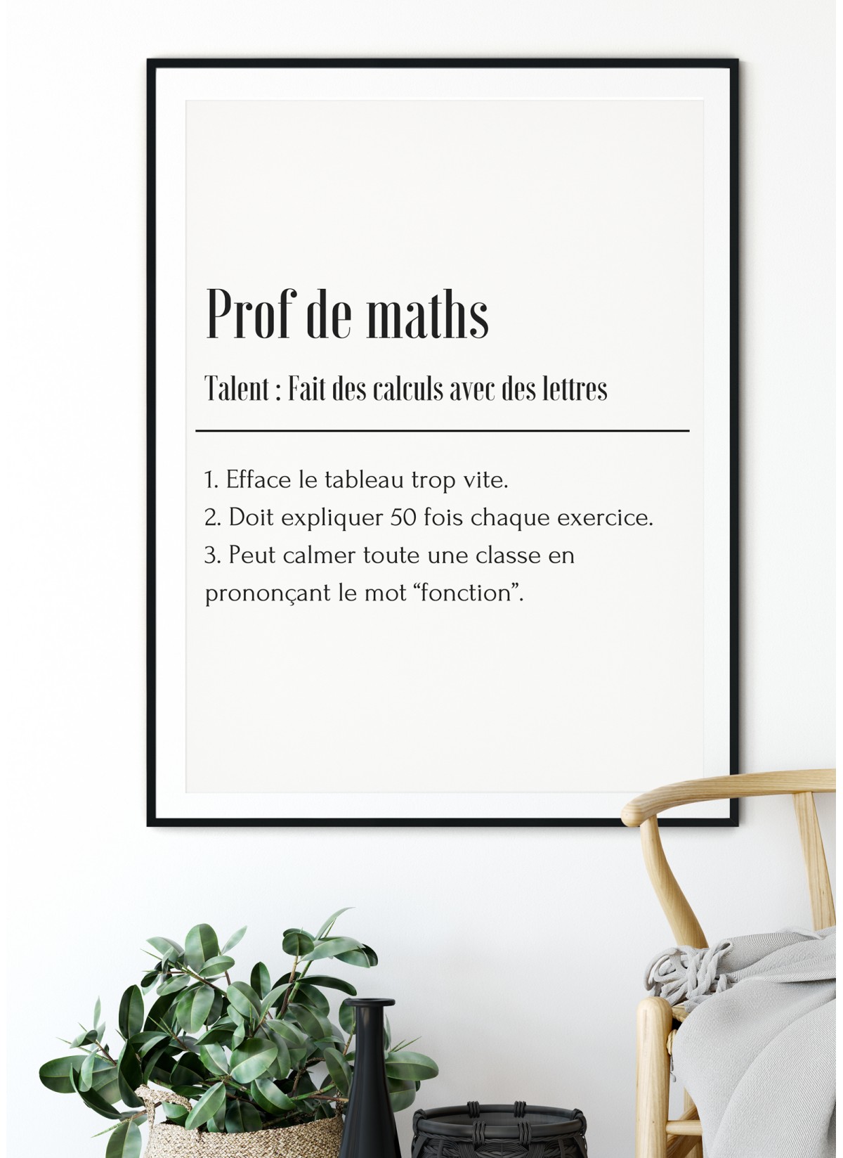 Affiche Définition Professeur de Maths