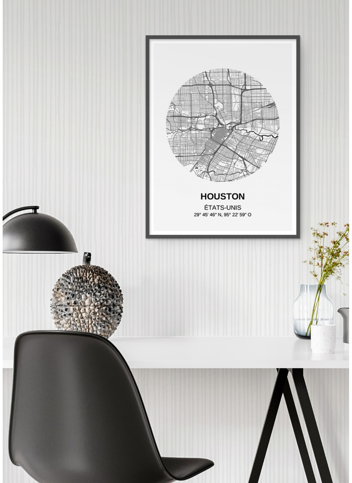 Affiche Carte Houston