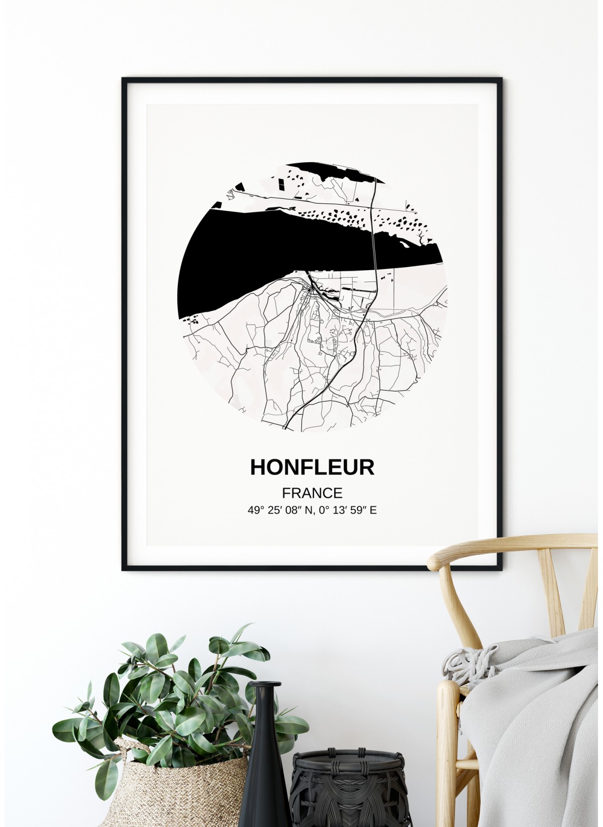 Affiche Carte Honfleur