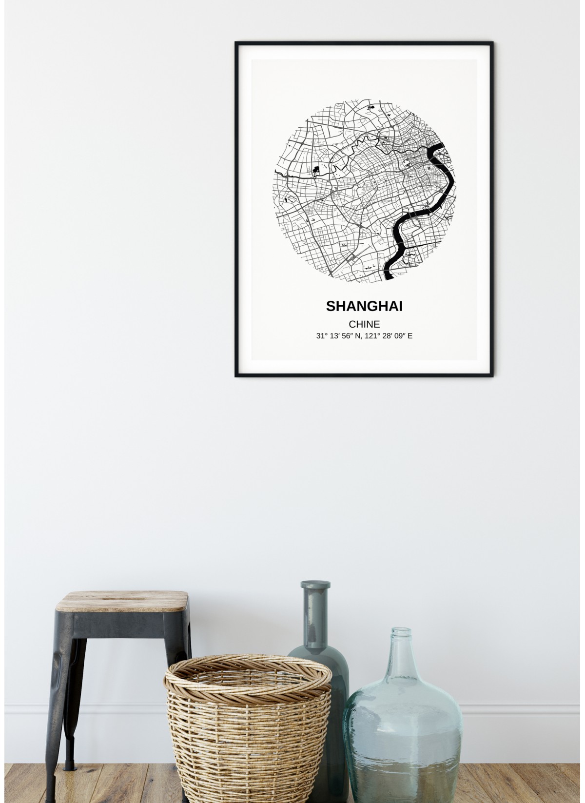 Affiche Carte Shanghai
