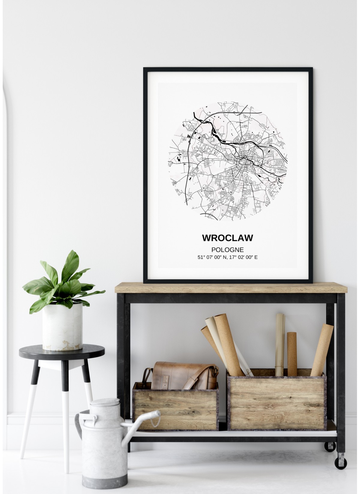 Affiche Carte Wroclaw