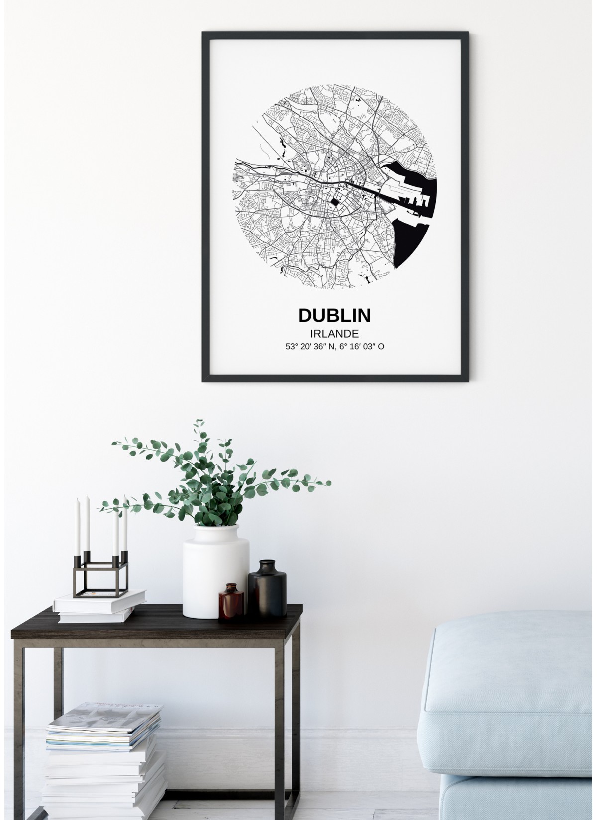 Affiche Carte Dublin