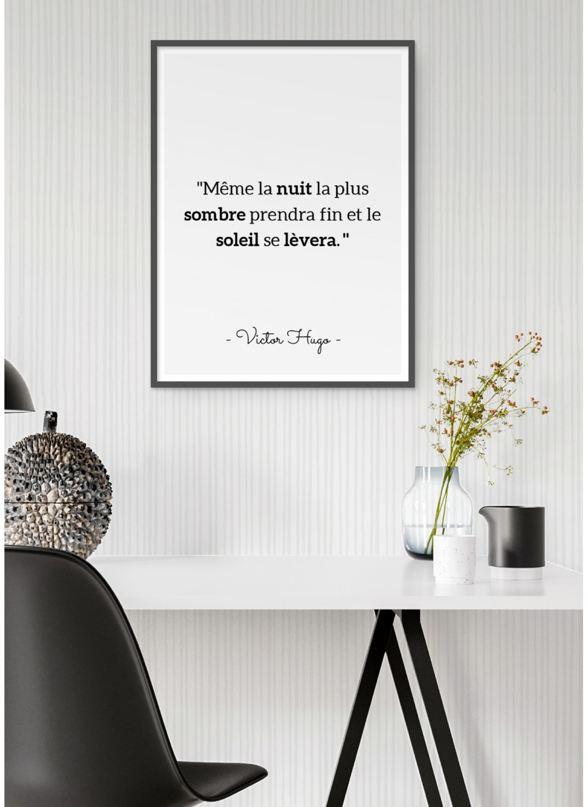 Affiche Victor Hugo "Même la nuit.."