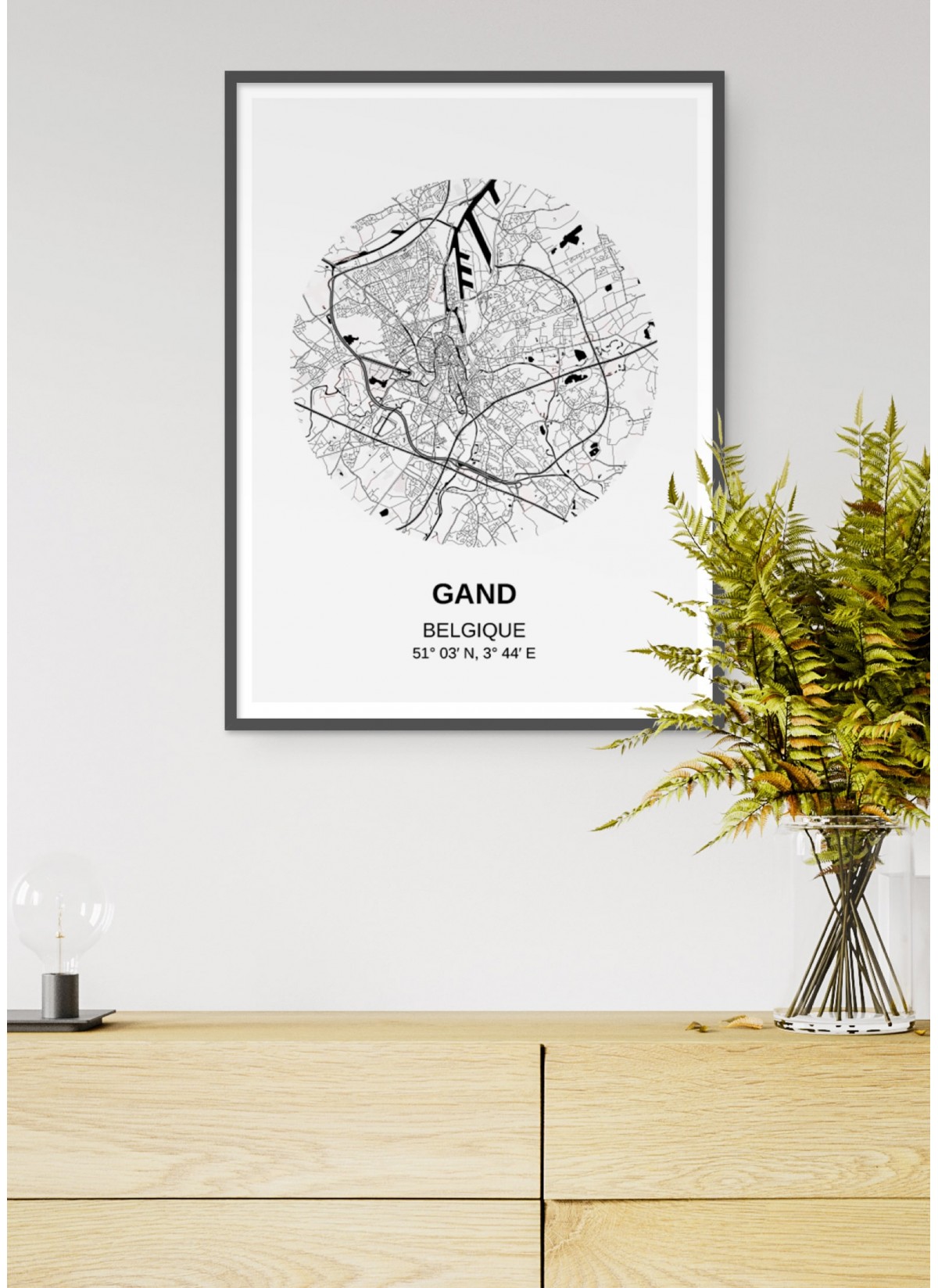 Affiche Carte Gand