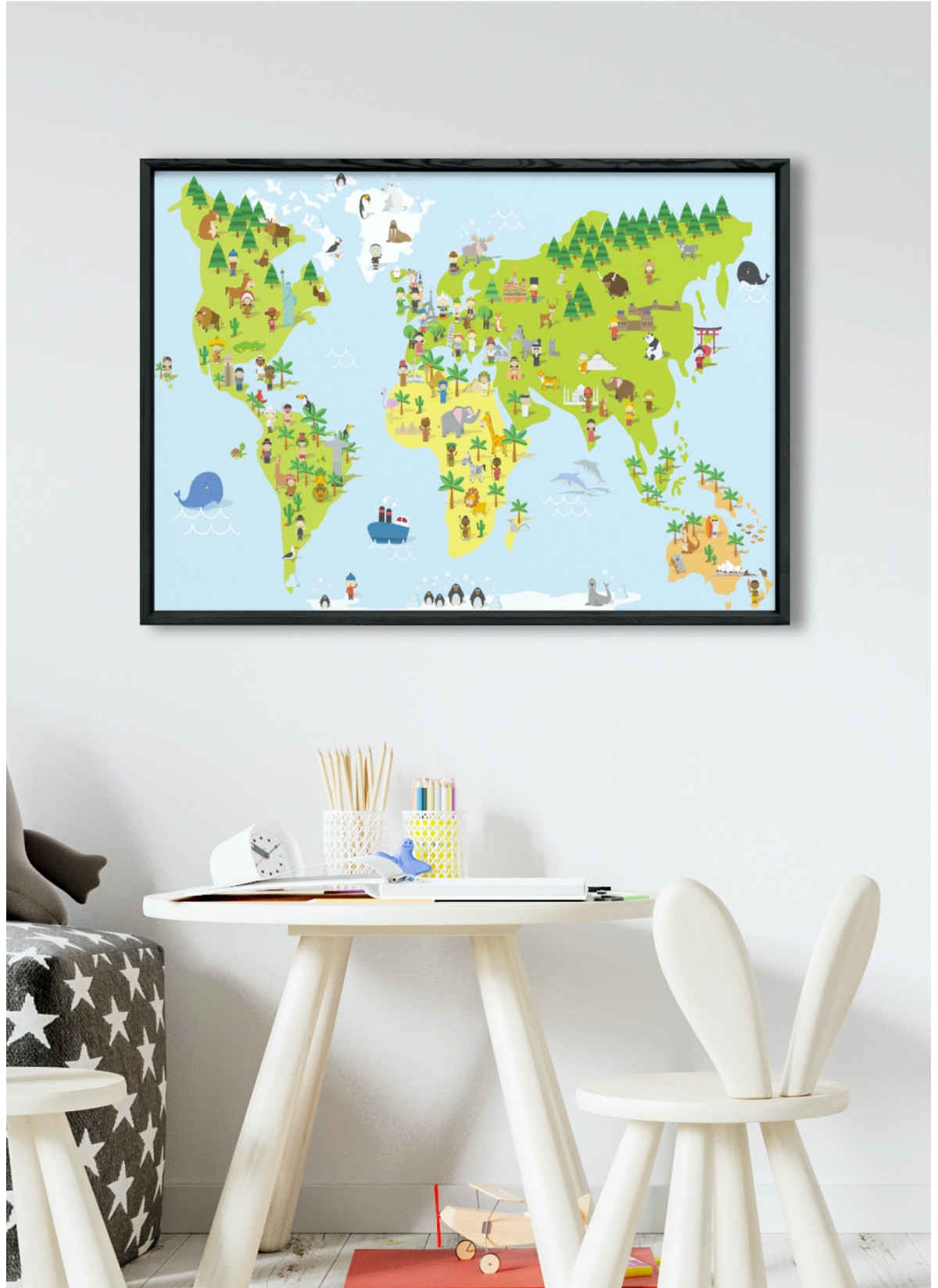 Affiche Carte du Monde Enfant