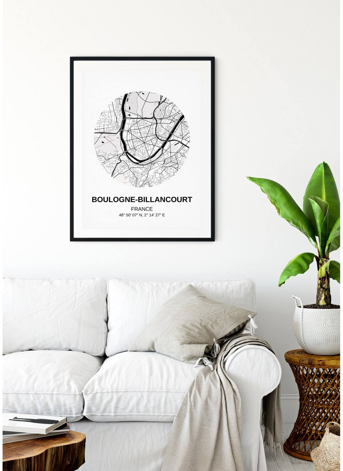Affiche Carte Boulogne-Billancourt