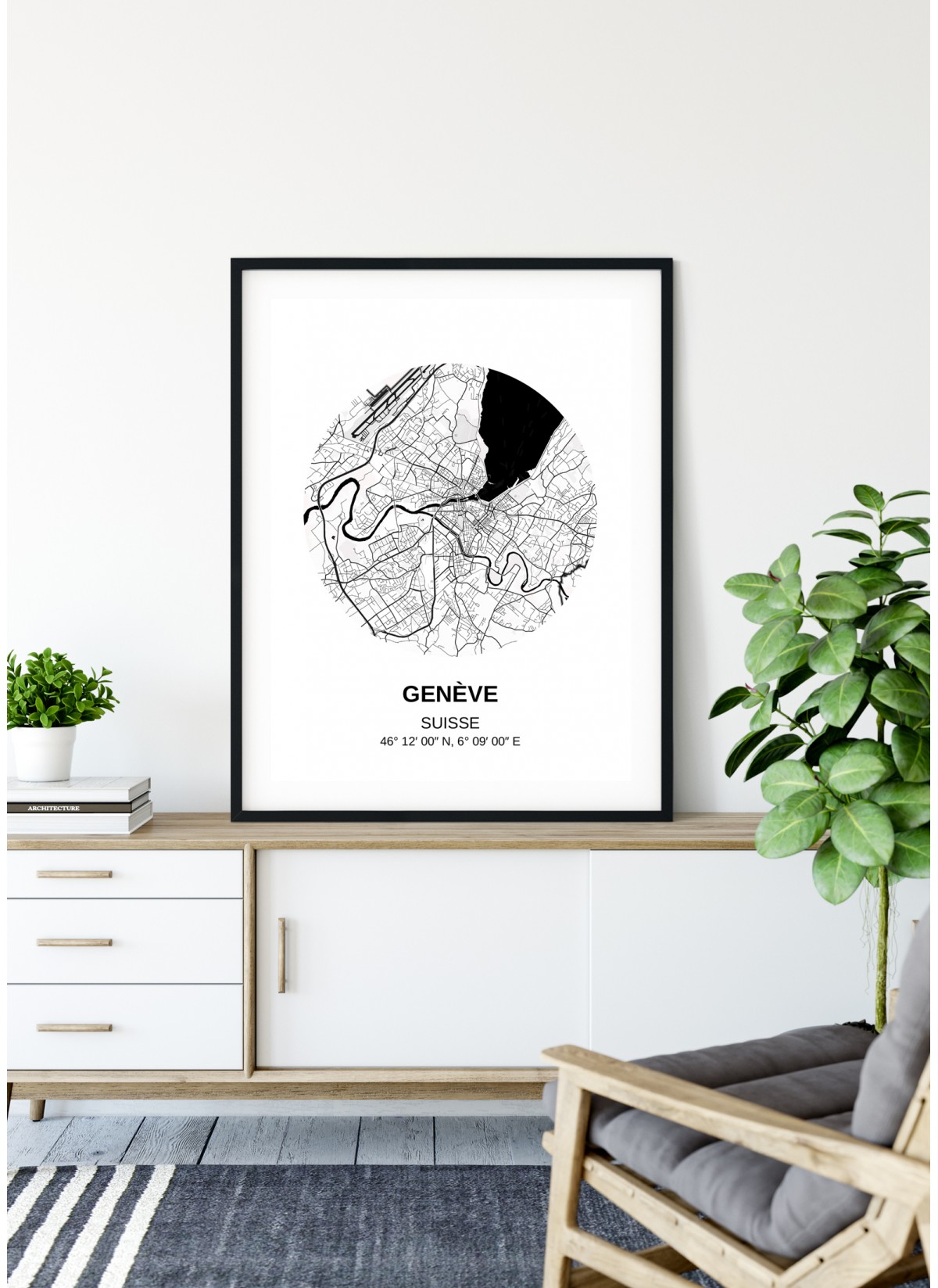 Affiche Carte Genève