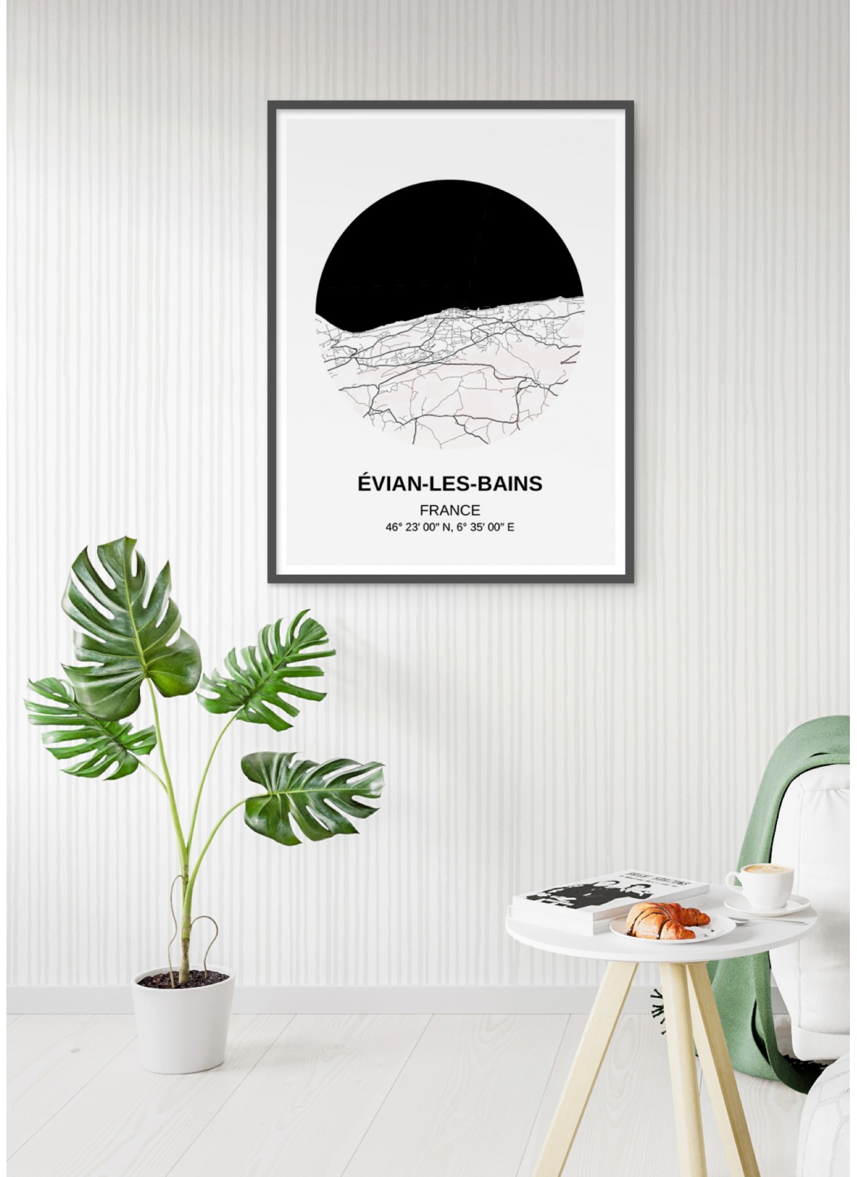 Affiche Carte Évian-les-Bains