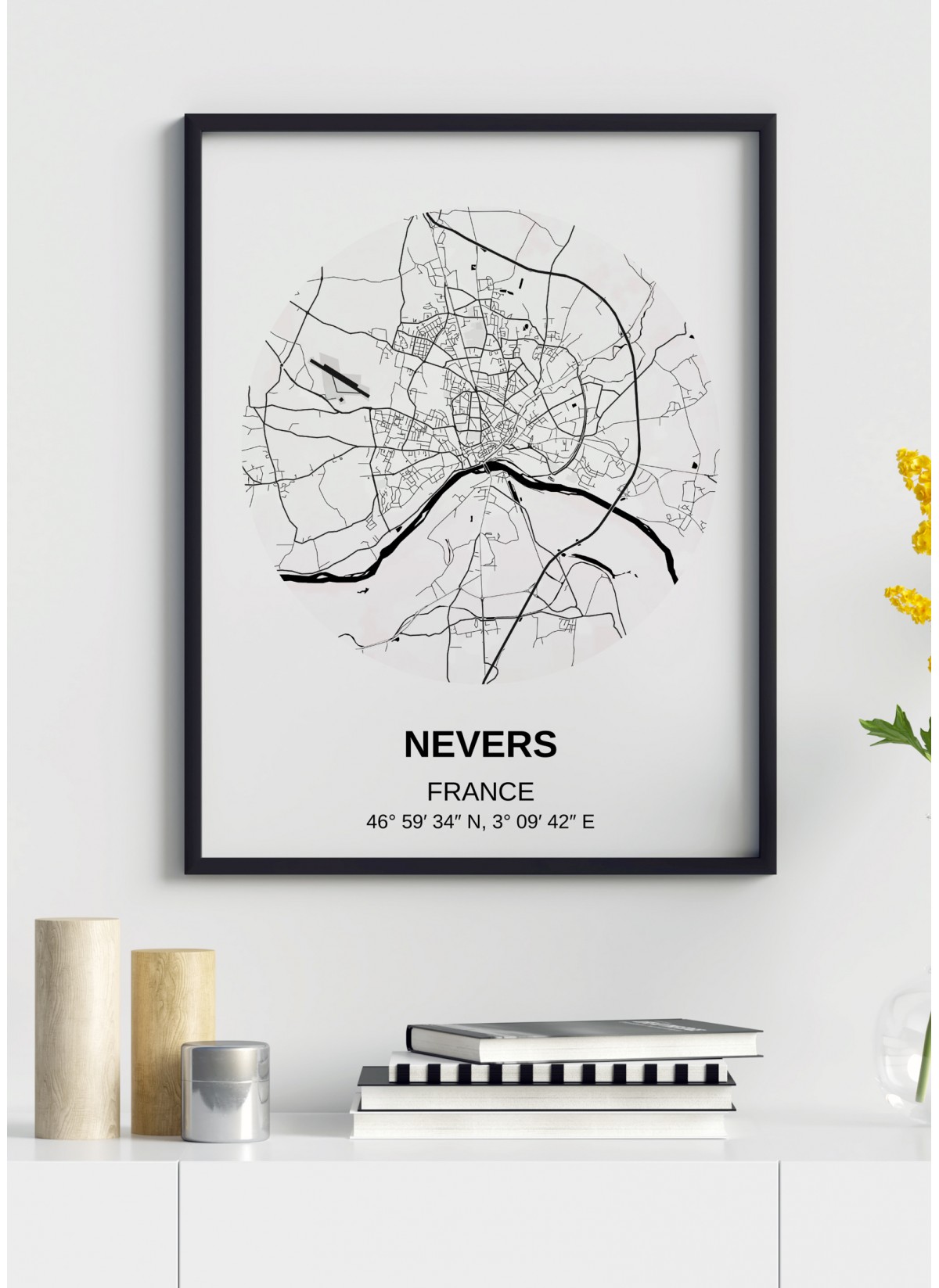 Affiche Carte Nevers