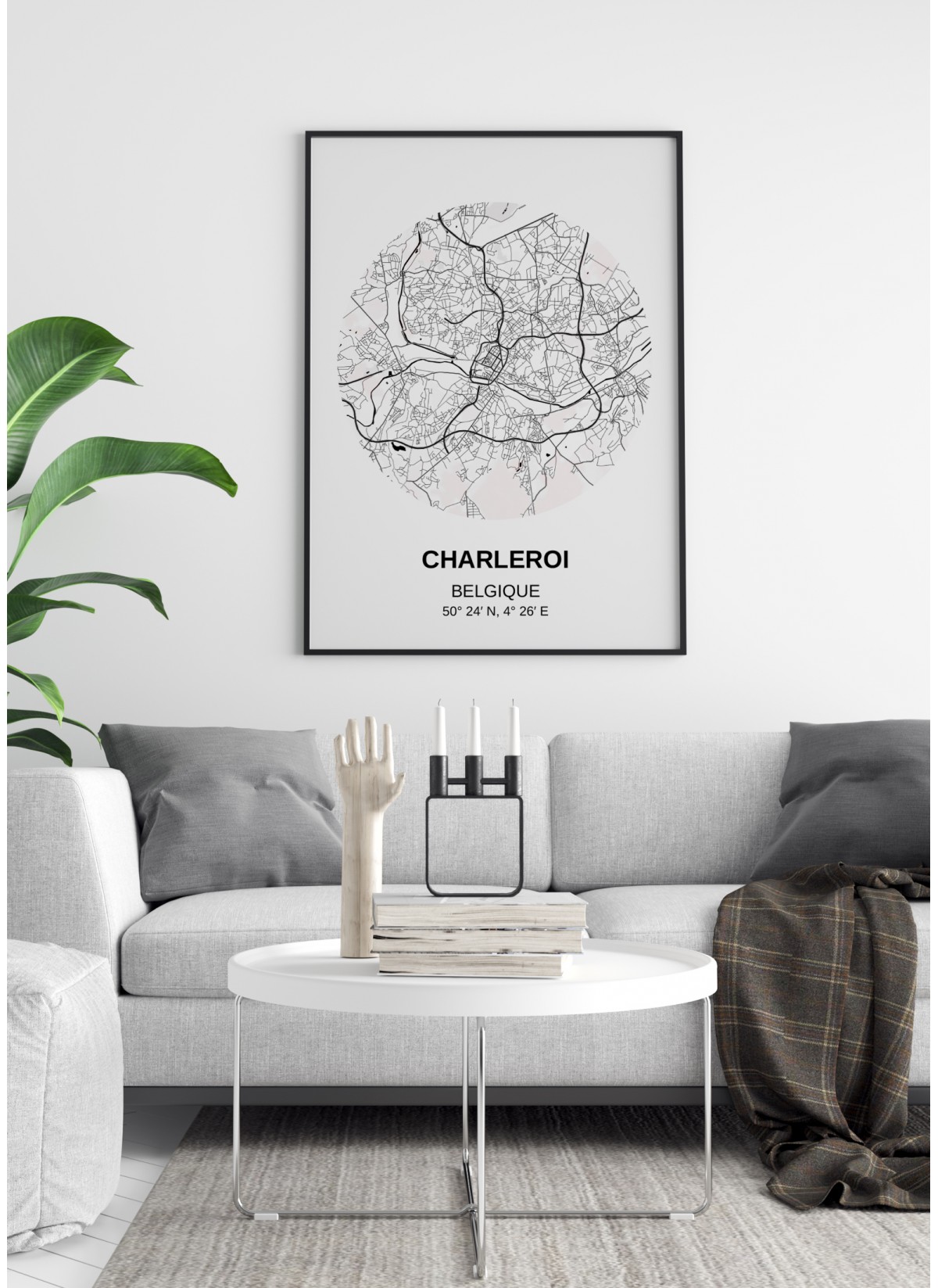 Affiche Carte Charleroi
