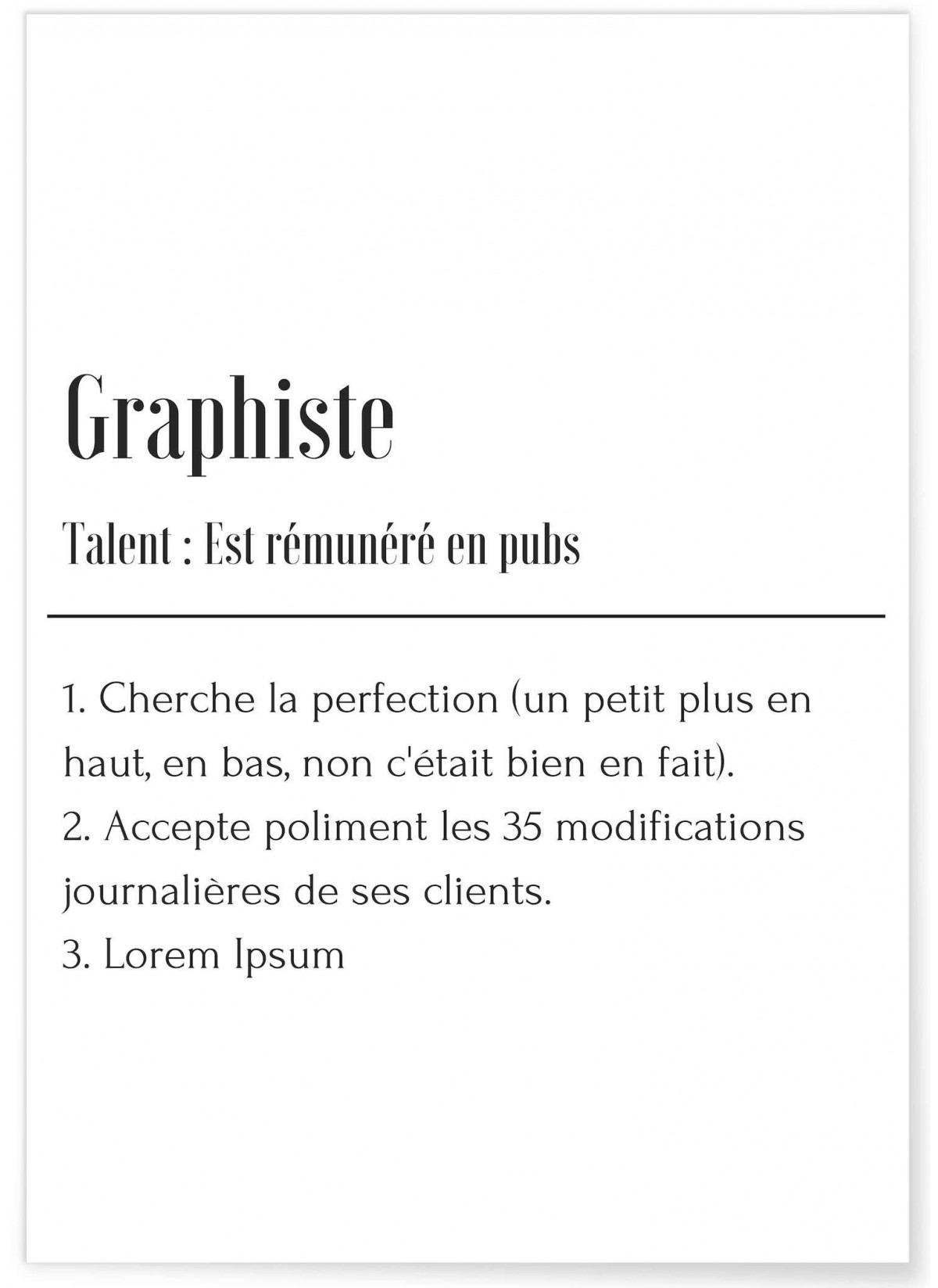 Affiche Définition Graphiste