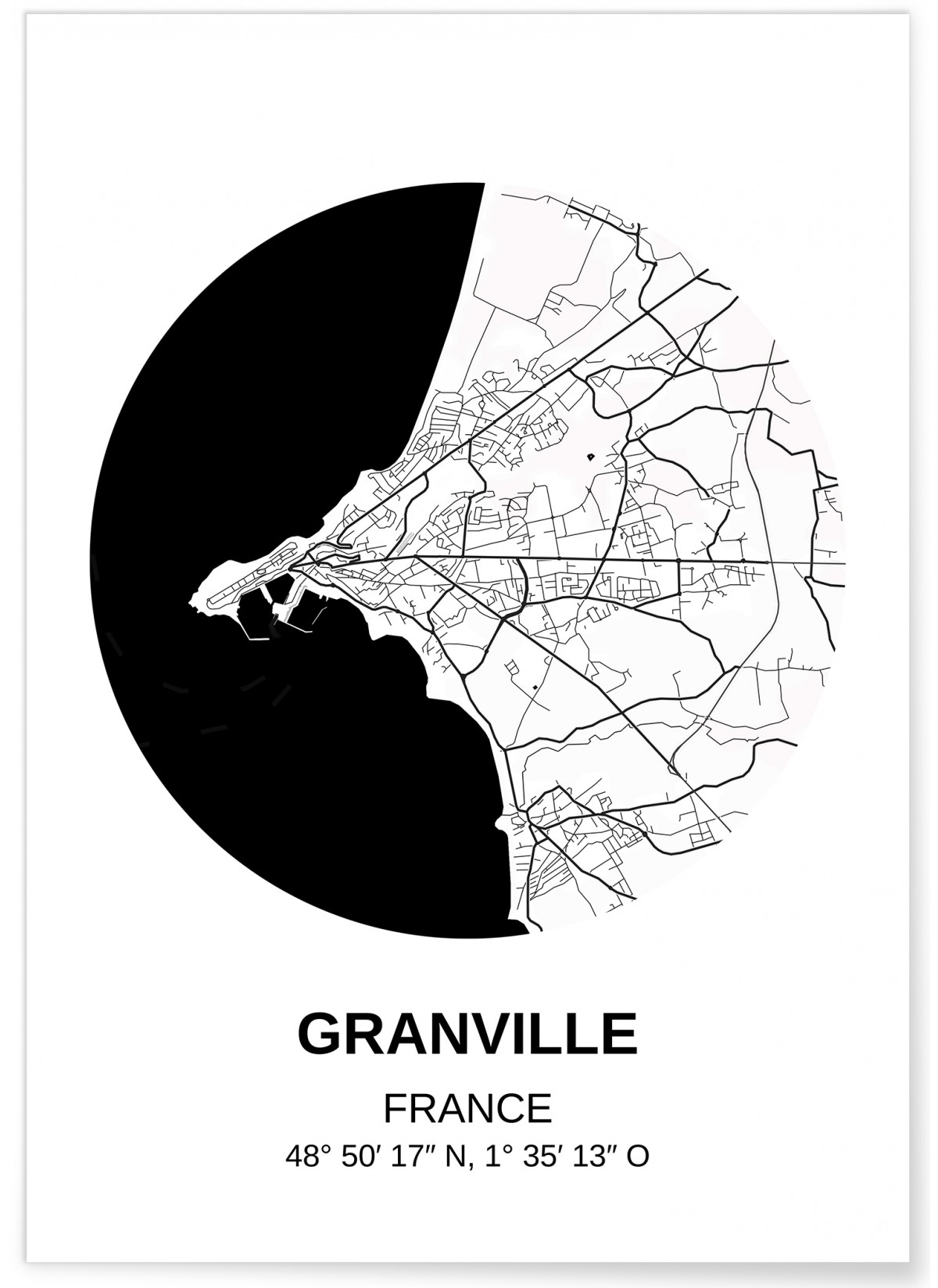 Affiche Carte Granville