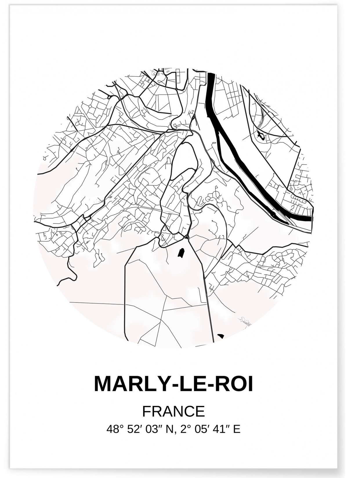Affiche Carte Marly-le-Roi