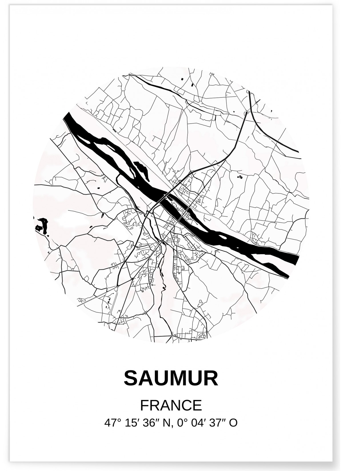 Affiche Carte Saumur