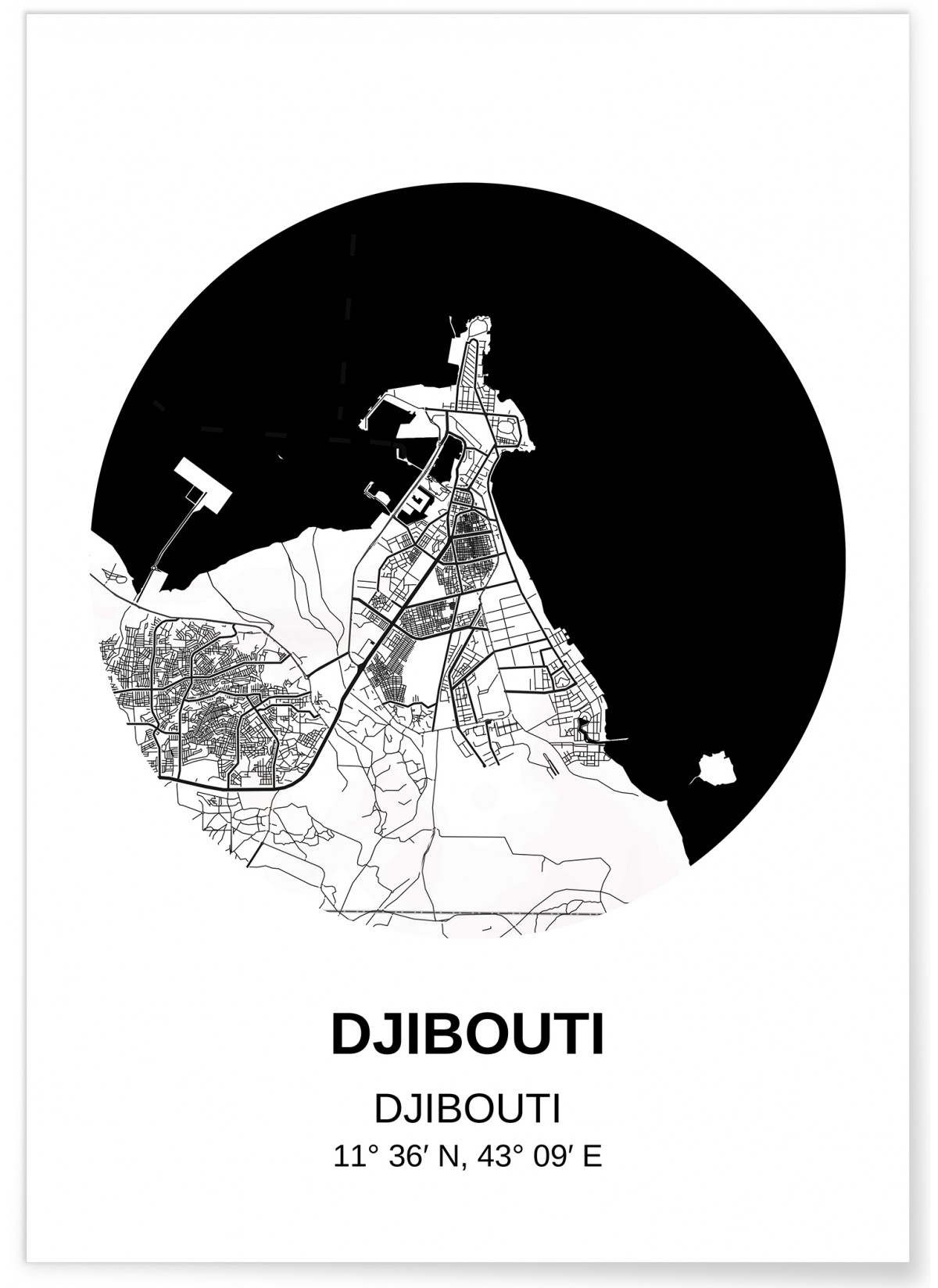 Affiche Carte Djibouti