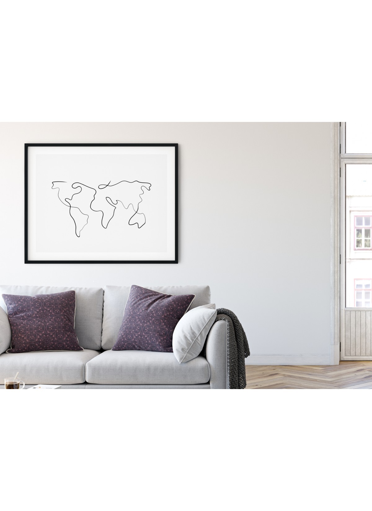 Affiche Line Art World