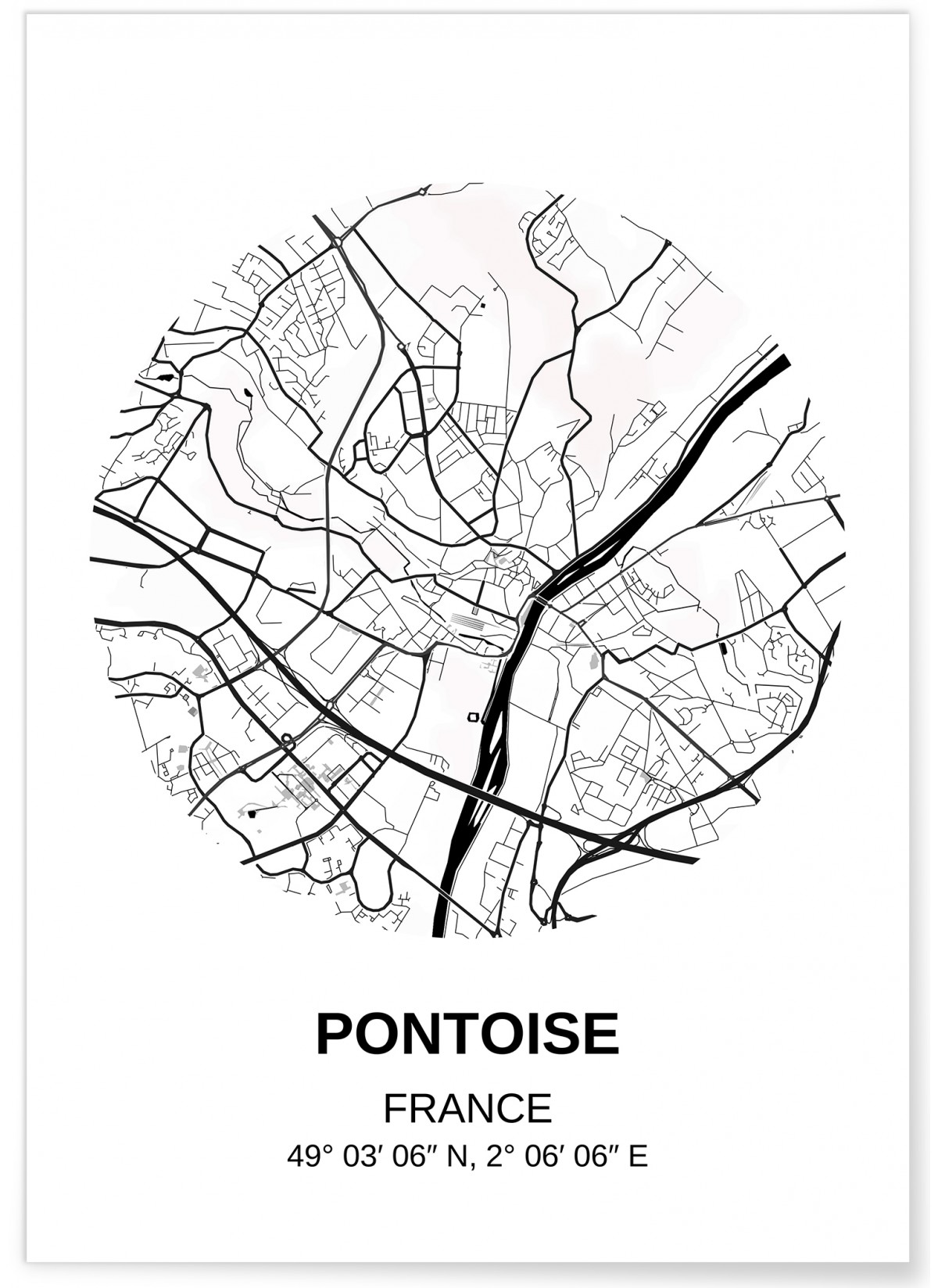 Affiche Carte Pontoise