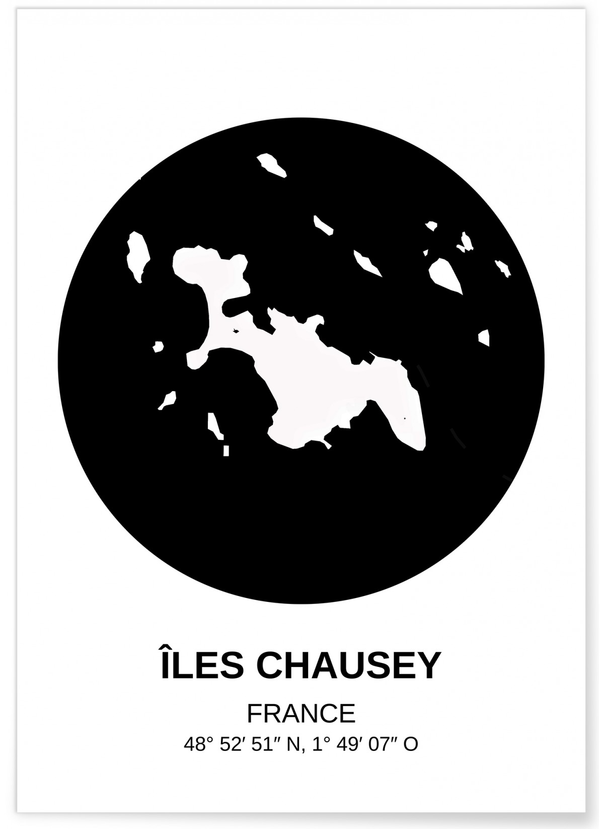 Affiche Carte Îles Chausey