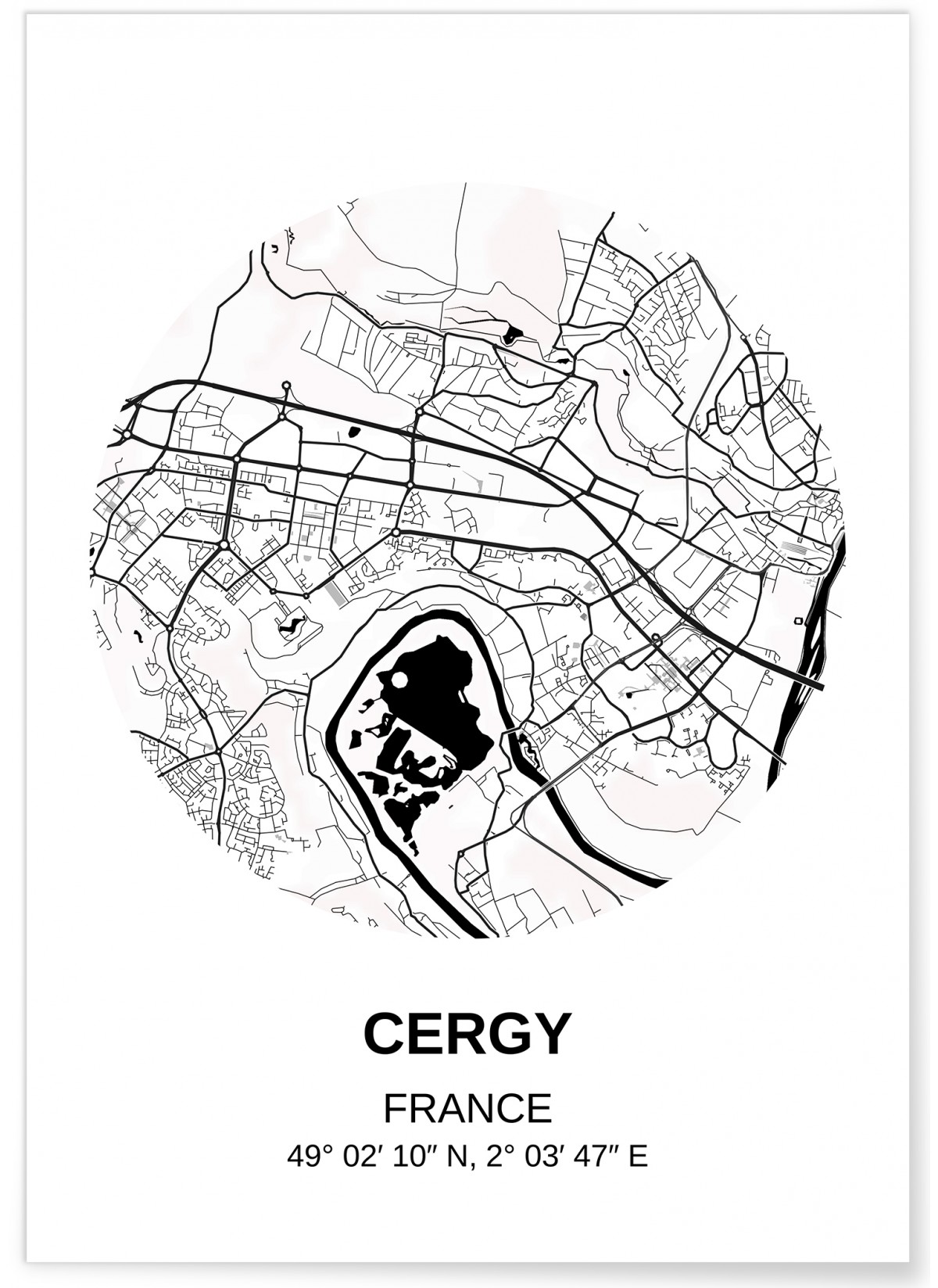 Affiche Carte Cergy