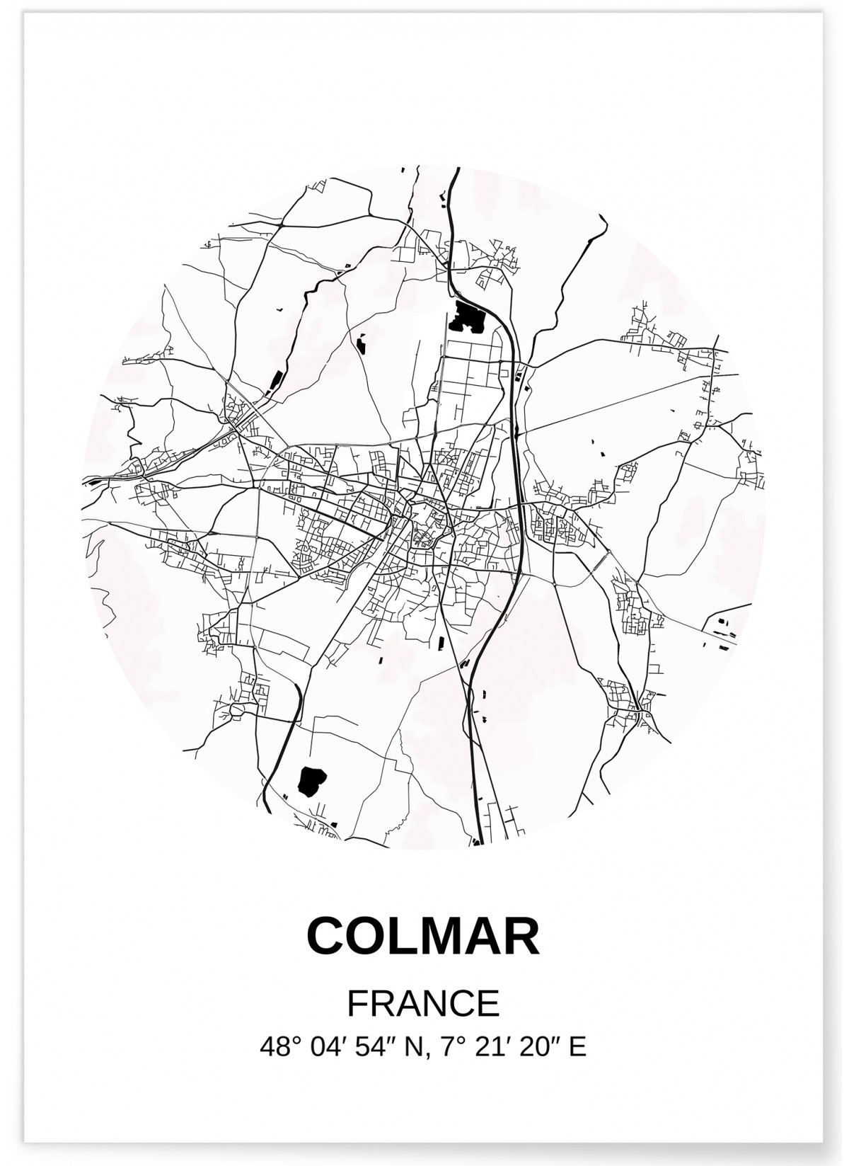 Affiche Carte Colmar