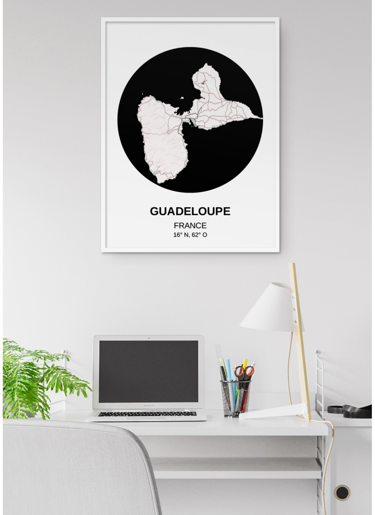 Affiche Carte Guadeloupe