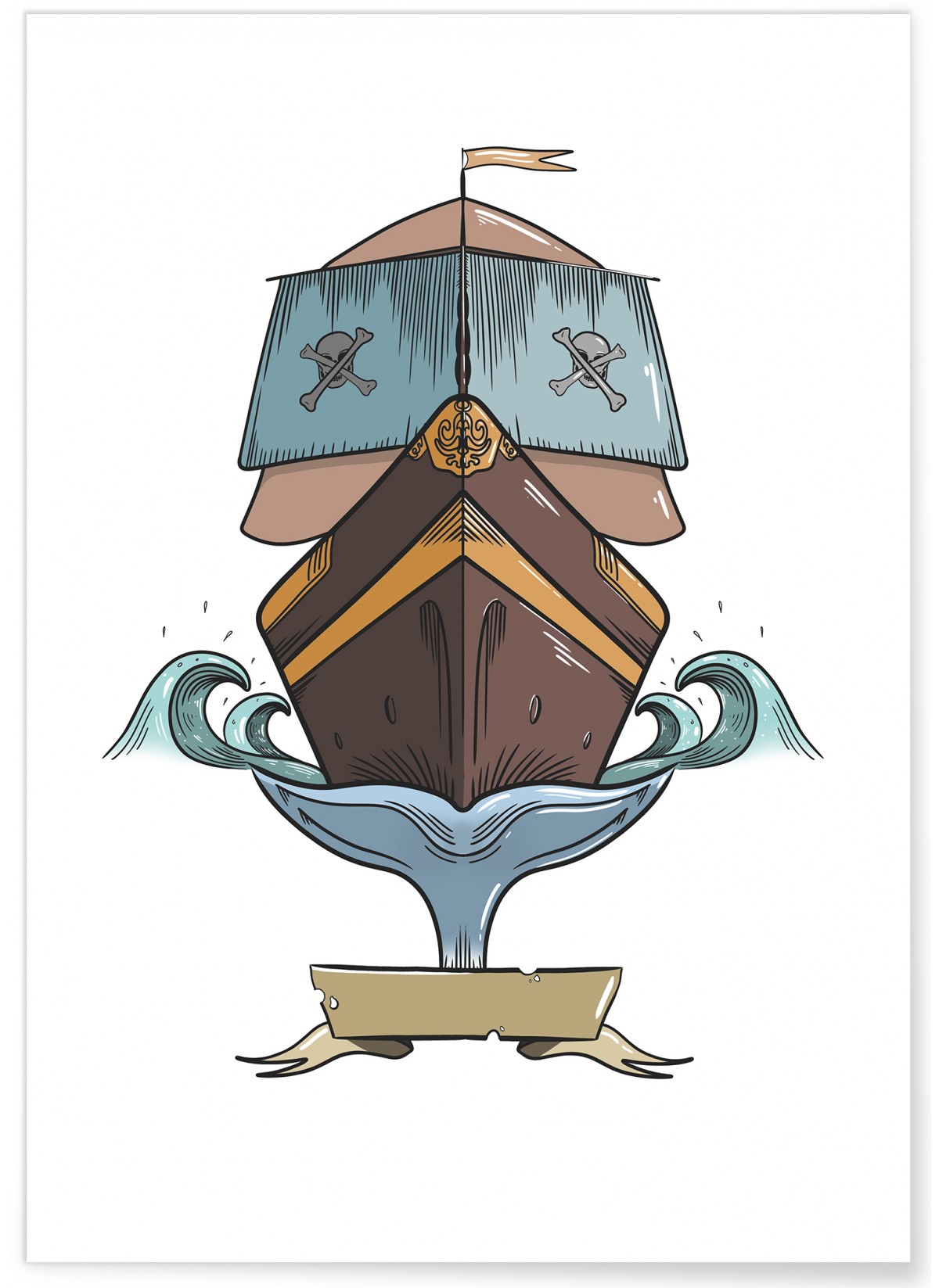 Affiche Enfant Bateau Pirate