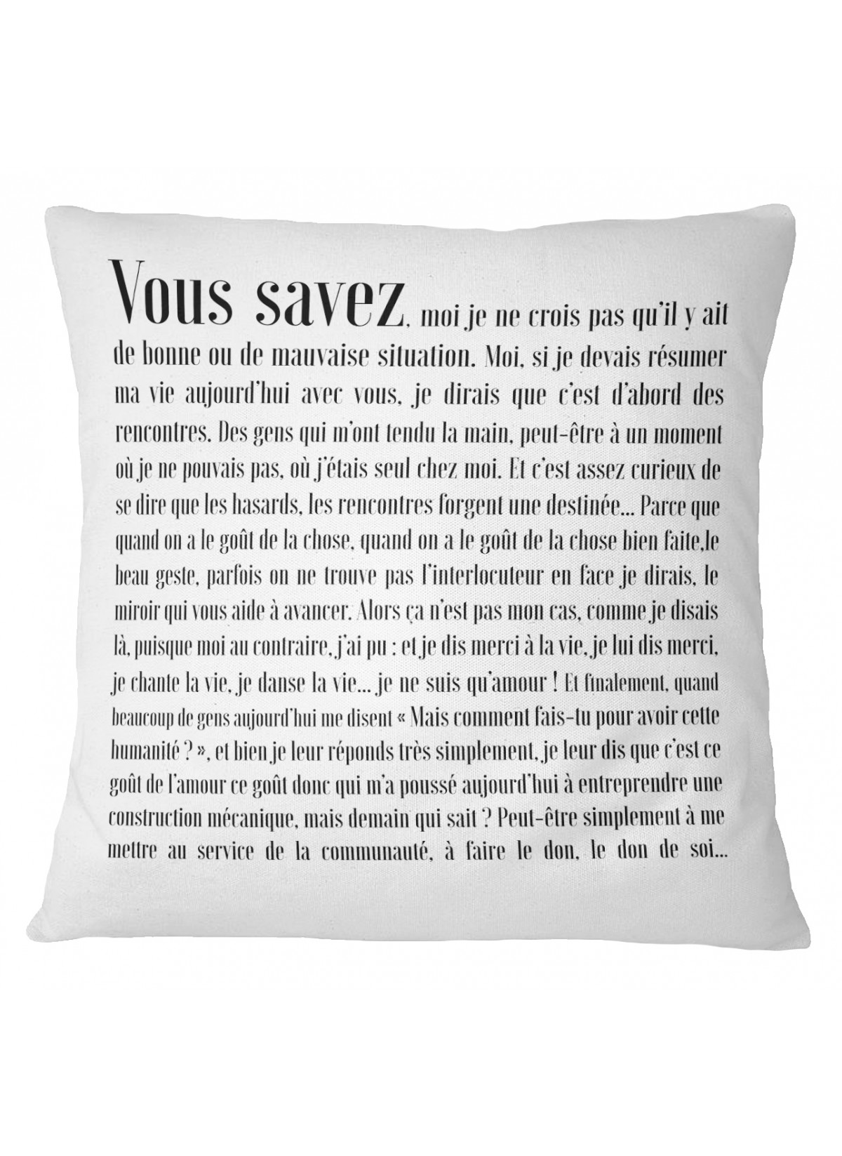 Coussin "Vous Savez..."