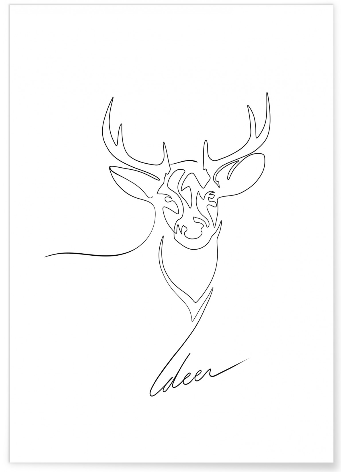Affiche Line Art Deer