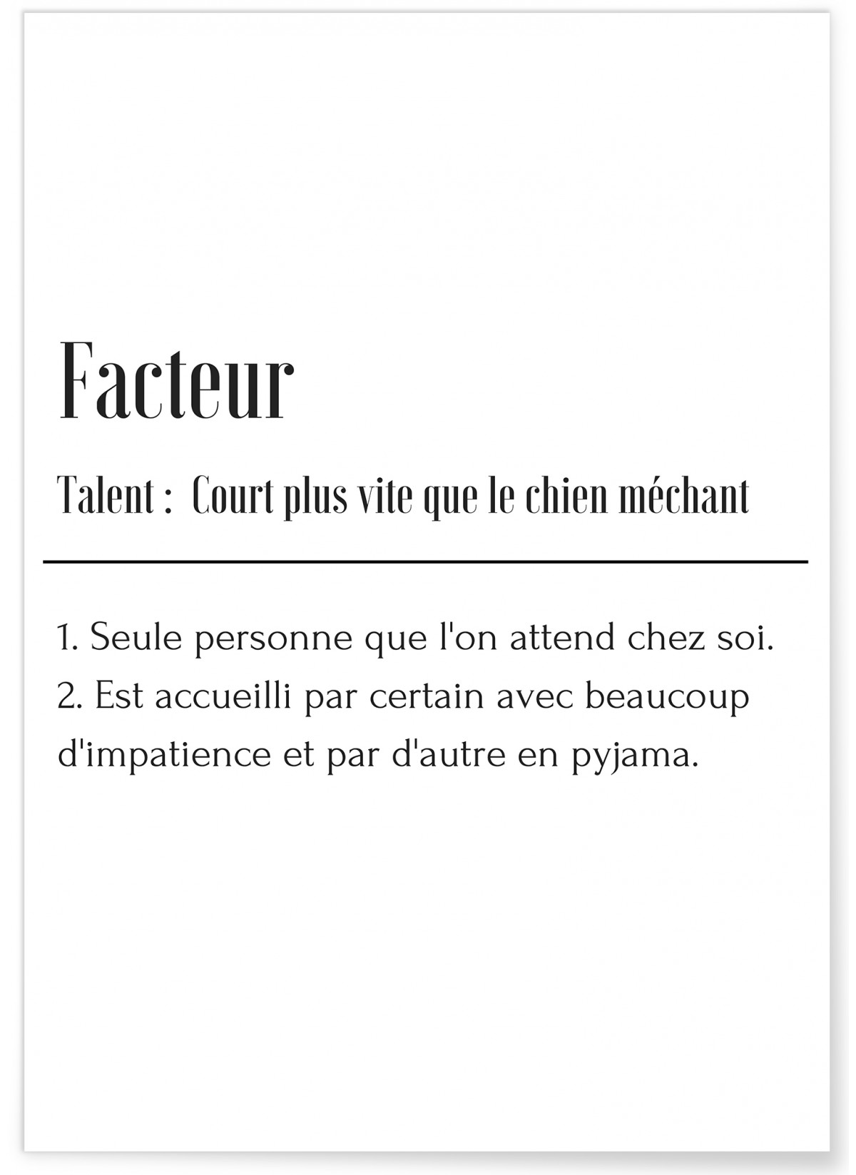 Affiche Définition Facteur