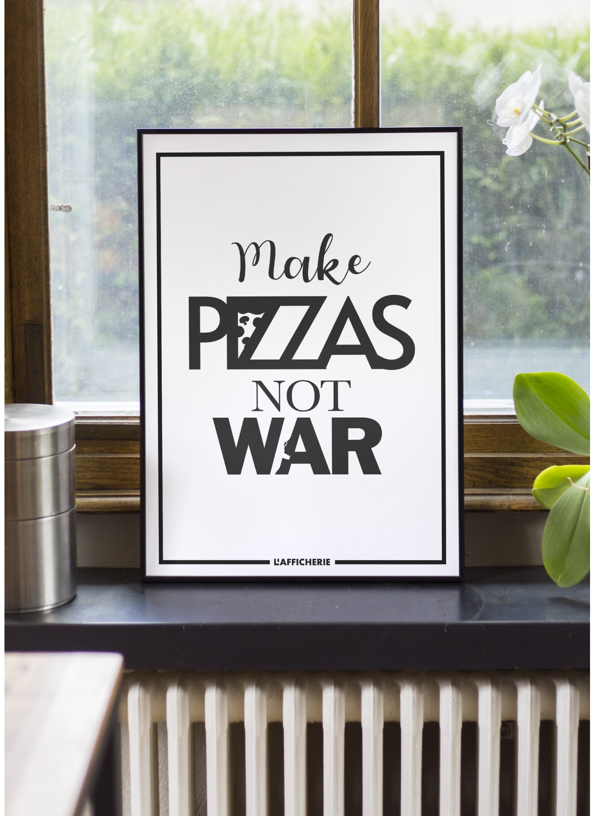 Affiche "Make Pizzas not war"
